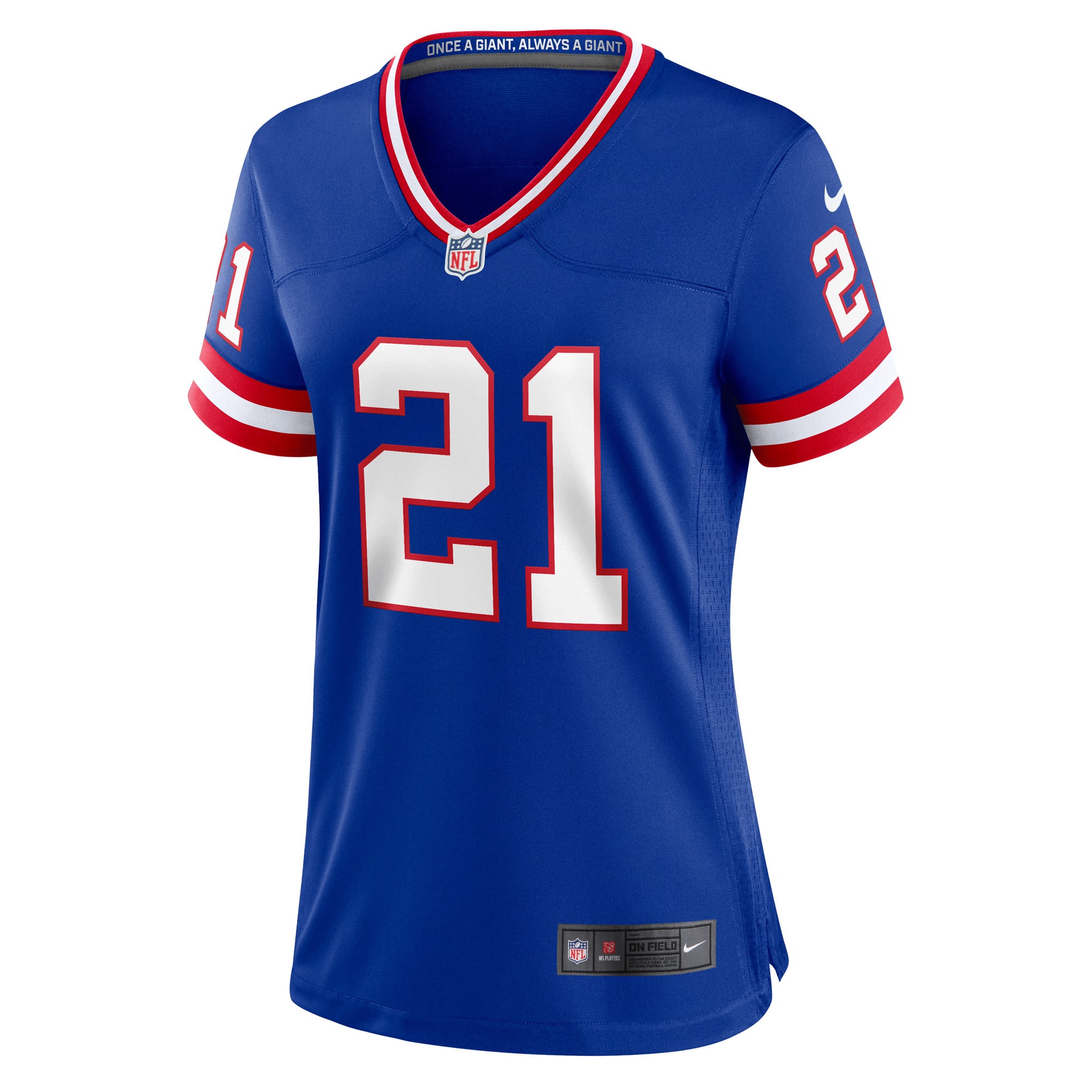 Women's New York Giants Tiki Barber Royal Classic Retired Player Game Jersey