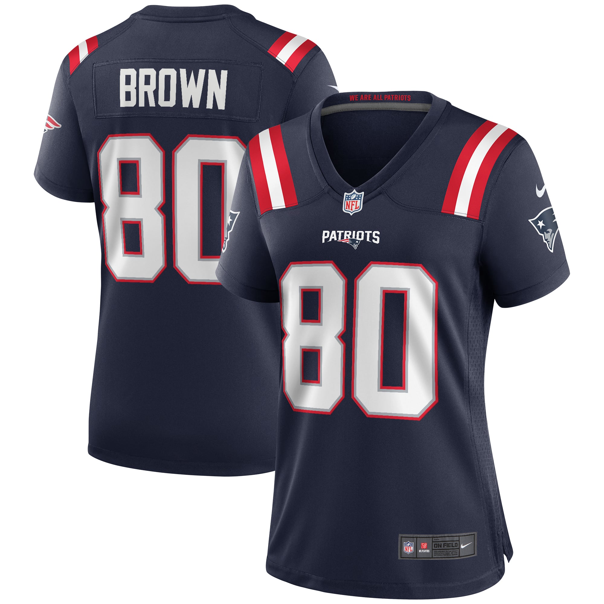 Women's New England Patriots Troy Brown Navy Game Retired Player Jersey