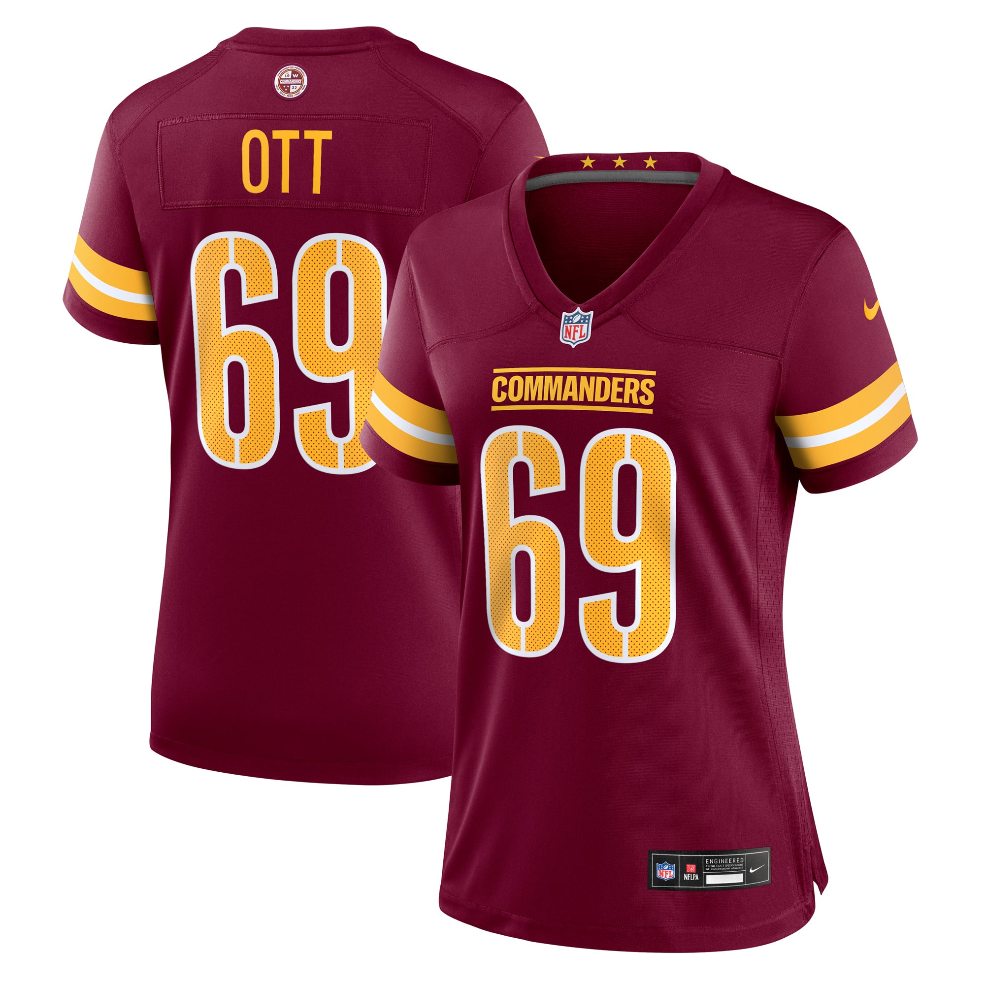 Women's Washington Commanders Tyler Ott Burgundy Team Game Jersey