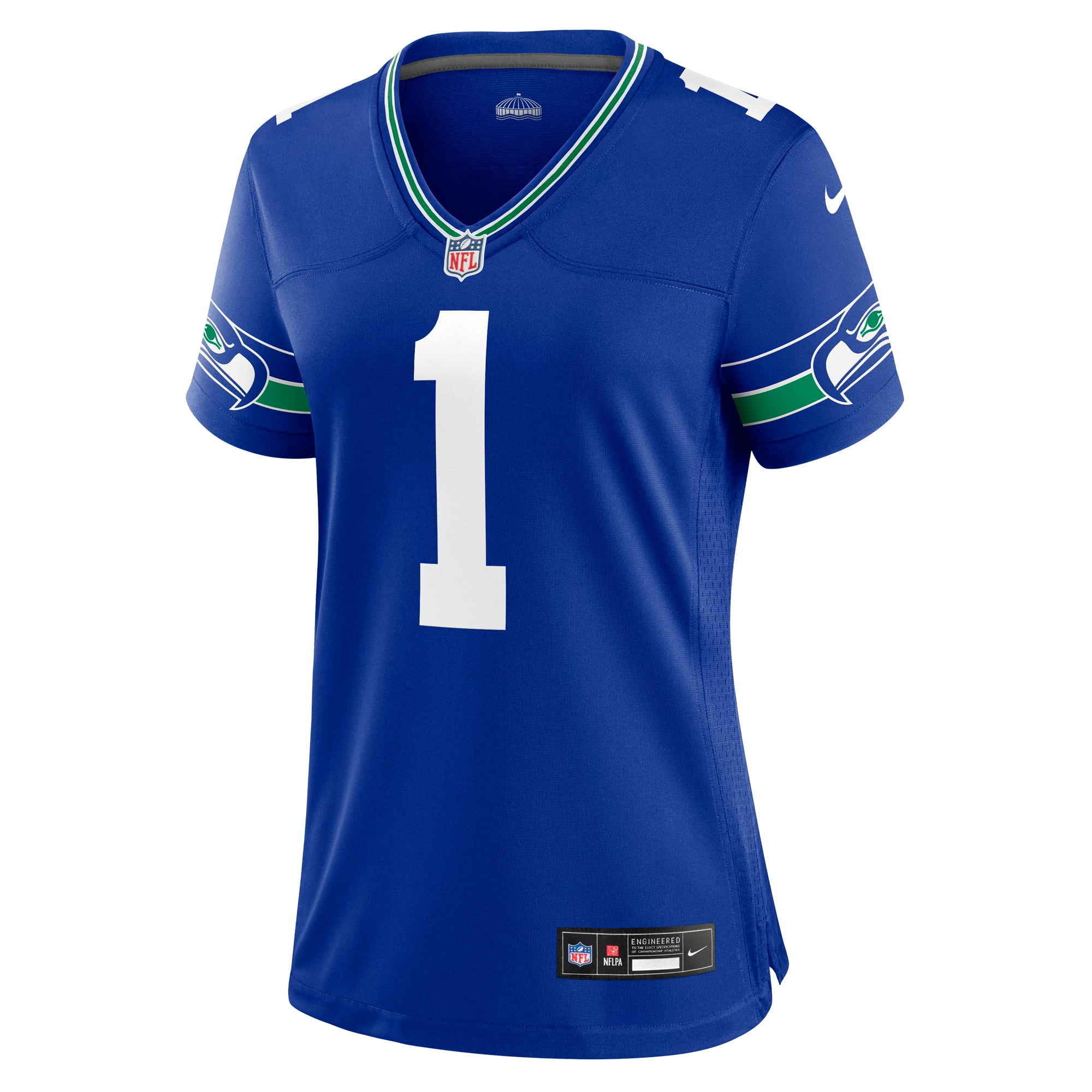 Women's Seattle Seahawks Warren Moon Royal Throwback Retired Player Game Jersey