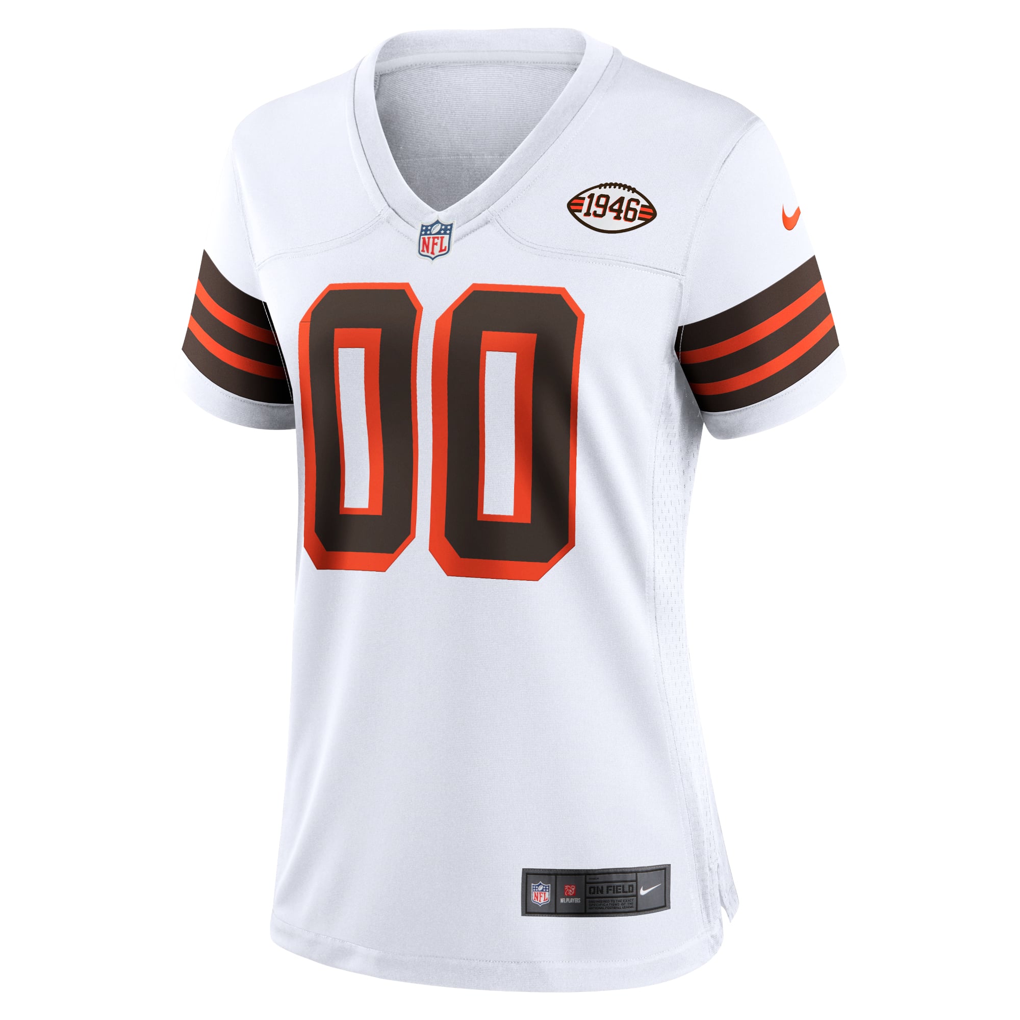 Women's Cleveland Browns White 1946 Collection Alternate Custom Jersey