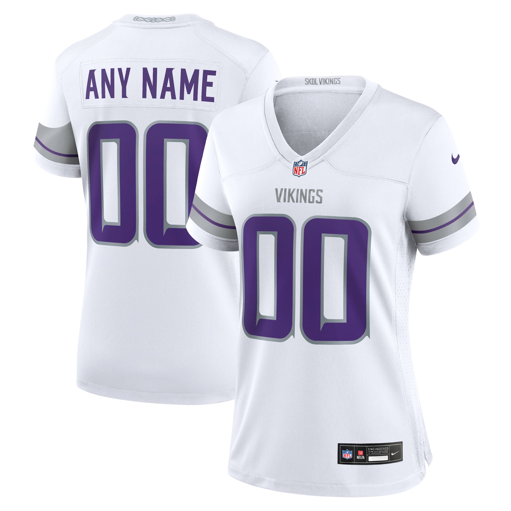 Women's Minnesota Vikings White Alternate Custom Game Jersey