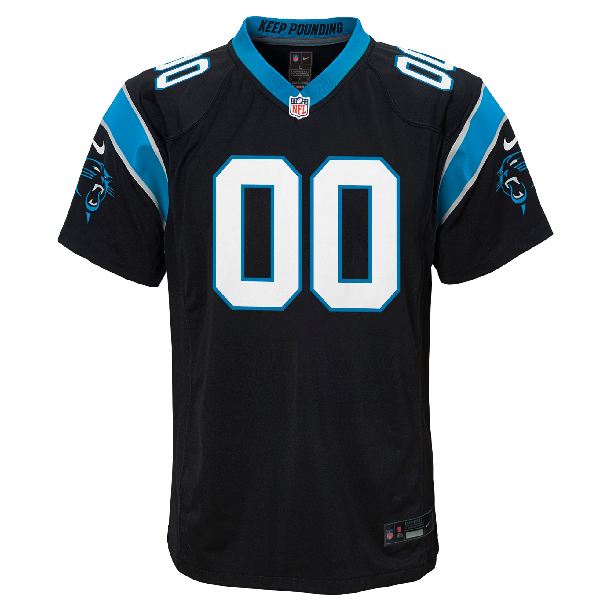 Youth Carolina Panthers Black Custom Game Jersey
