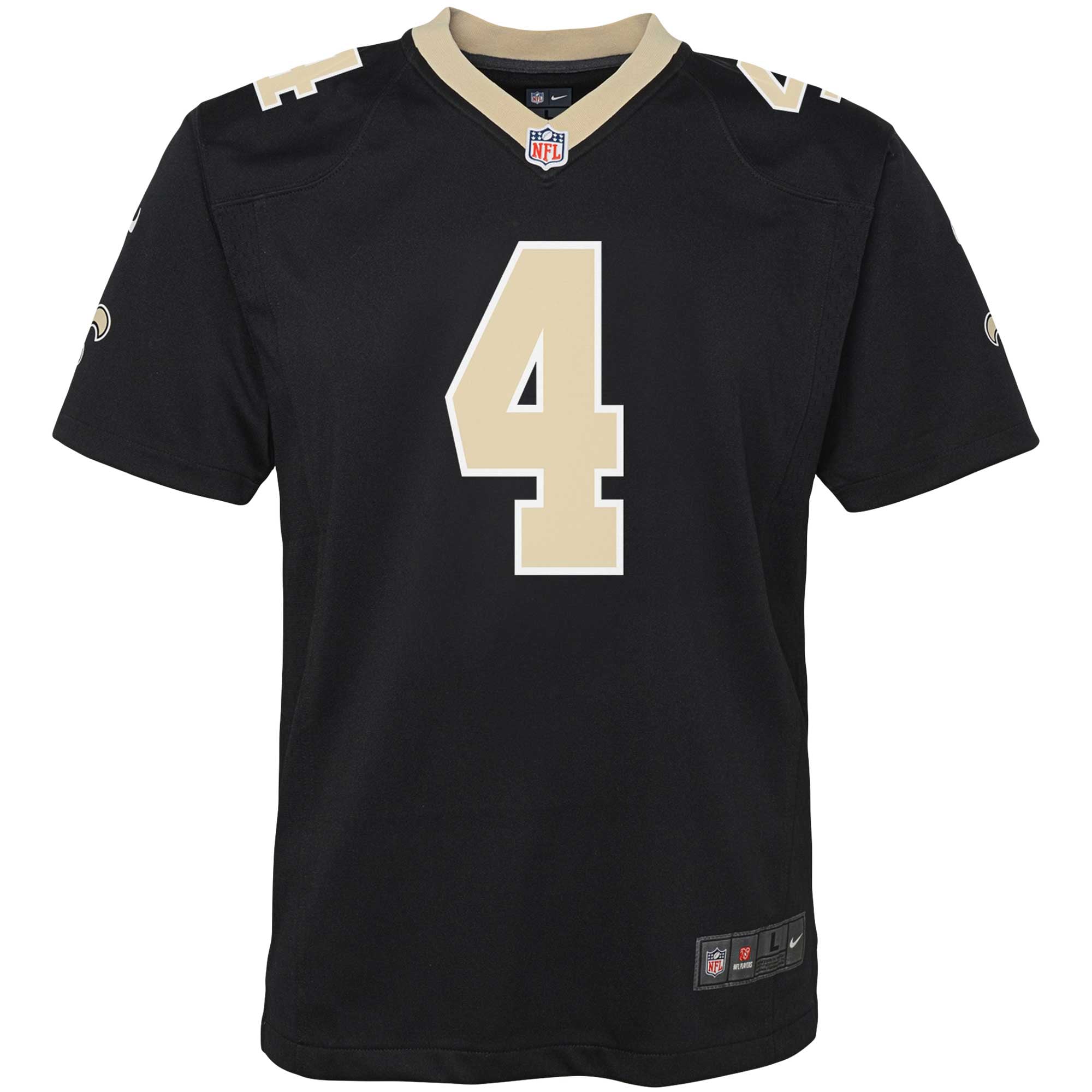 Youth New Orleans Saints Derek Carr Black Game Jersey