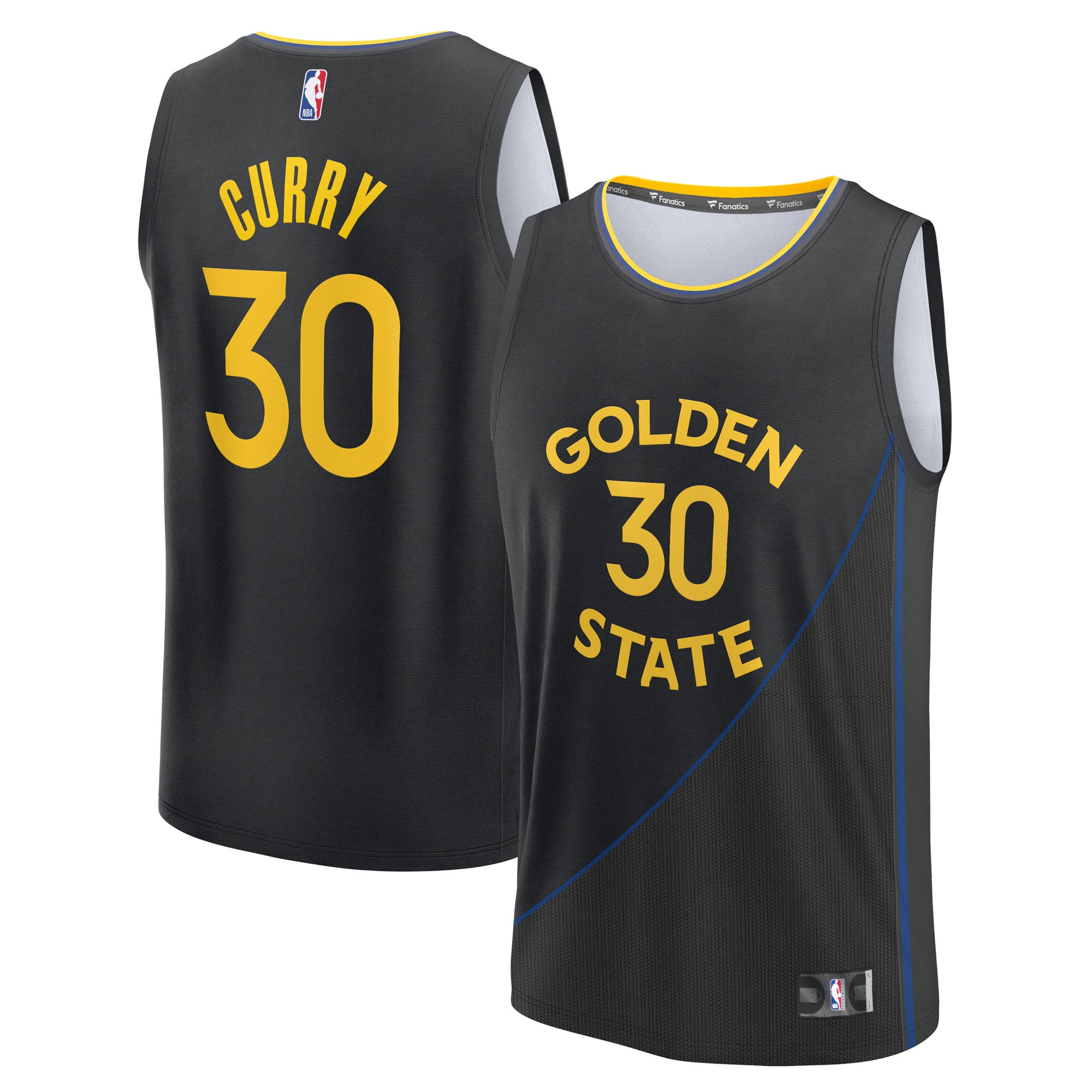 Youth Golden State Warriors Stephen Curry Black Fast Break Replica Player Jersey - Statement Edition
