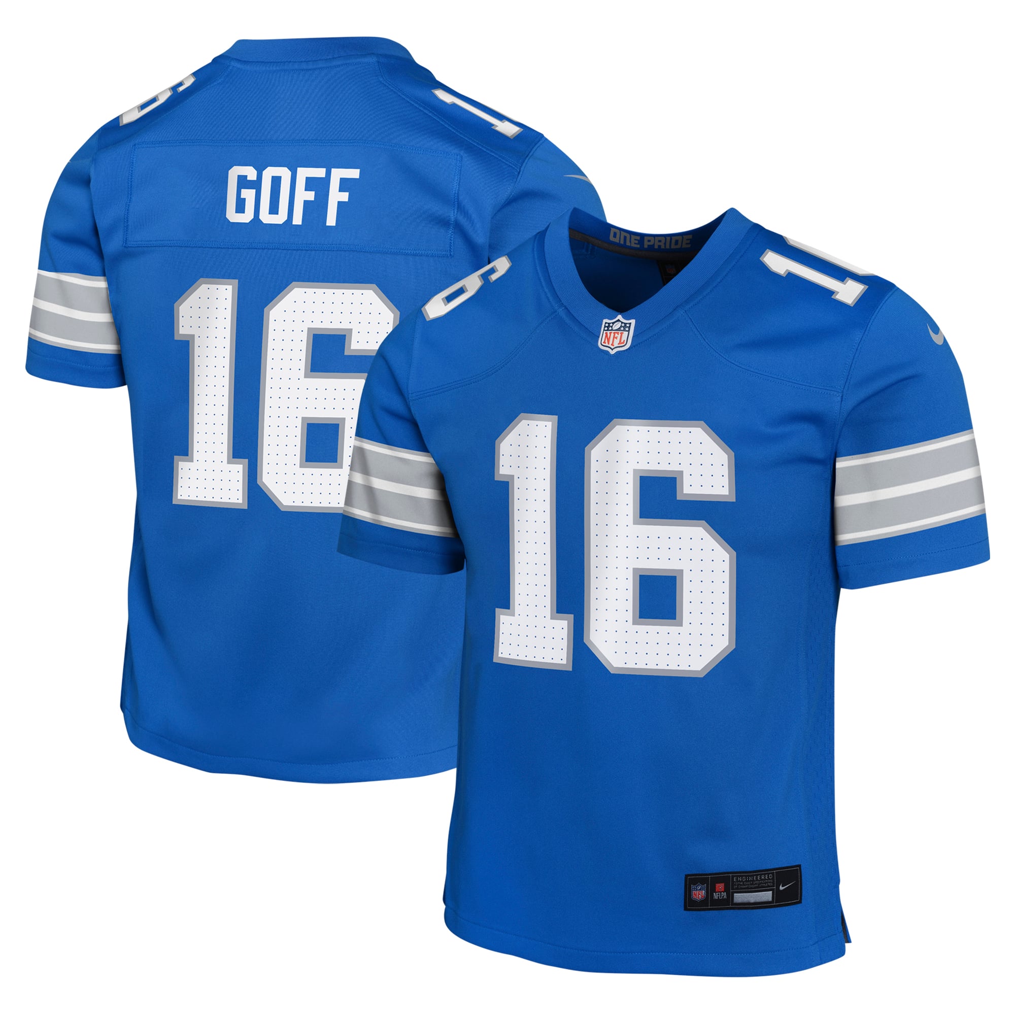 Youth Detroit Lions Jared Goff Blue Game Jersey