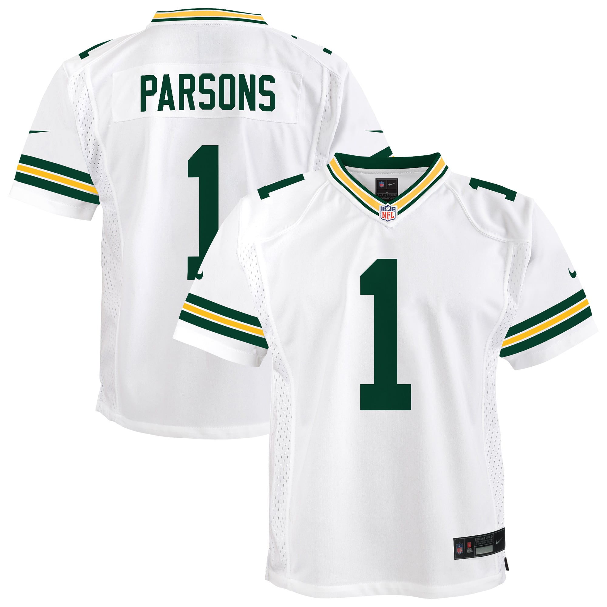 Youth Green Bay Packers Micah Parsons White White Game Jersey