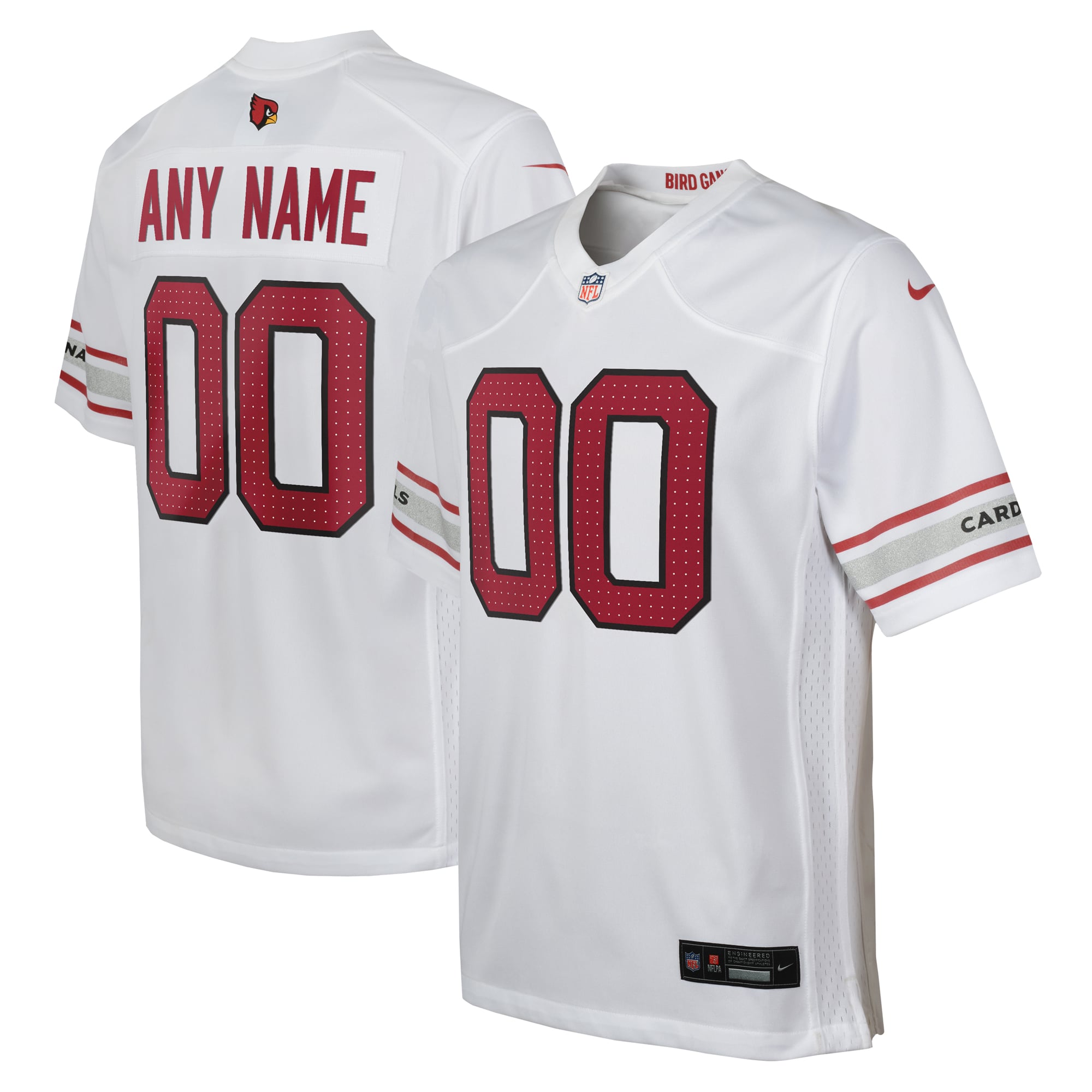 Youth Arizona Cardinals White Custom Game Jersey