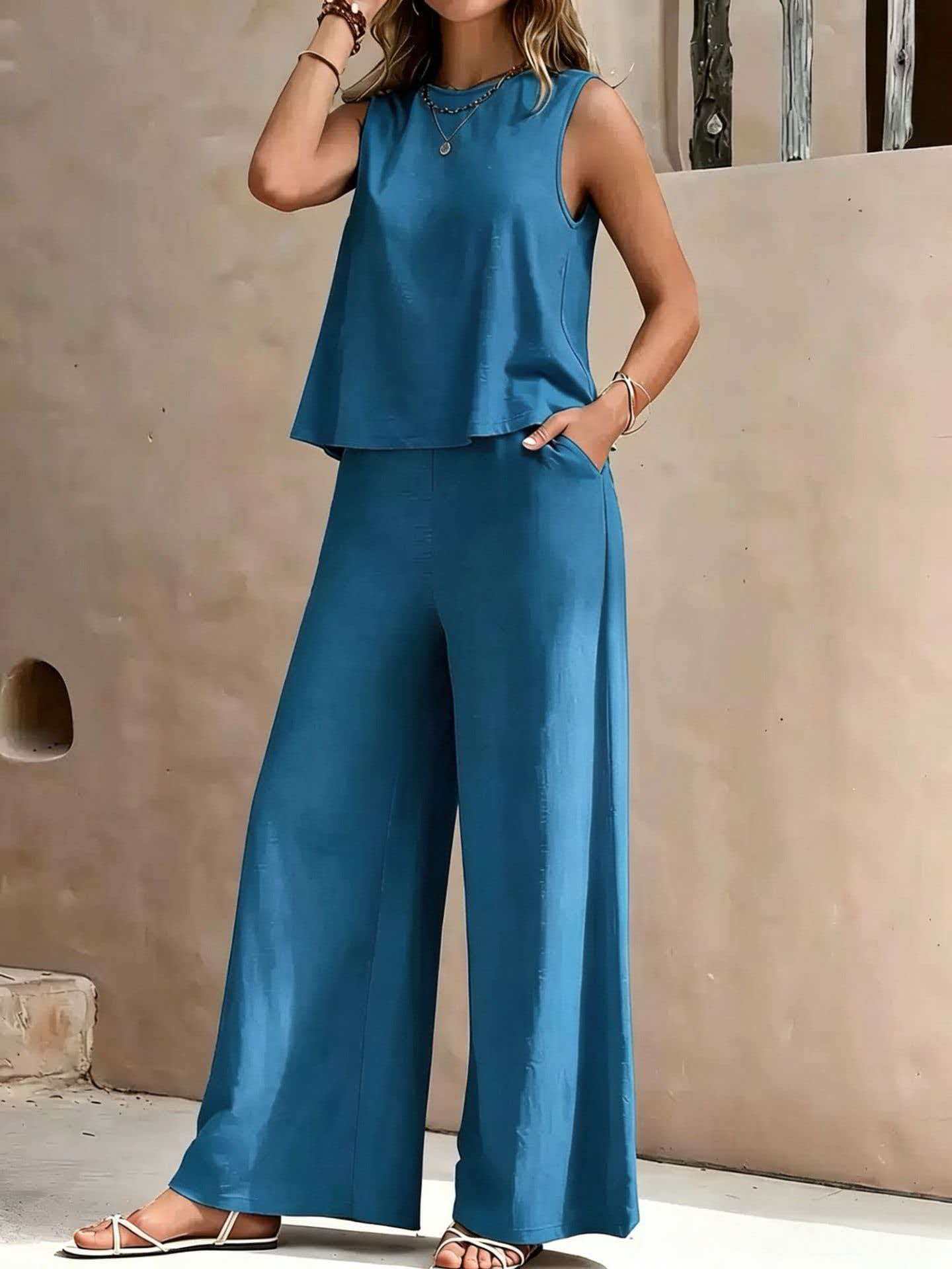 Women's Trendy, Versatile, Loose-Fit Cotton Crew-Neck Pullover Casual Set – Summer 2026 New Arrival(buy 2 free shipping)