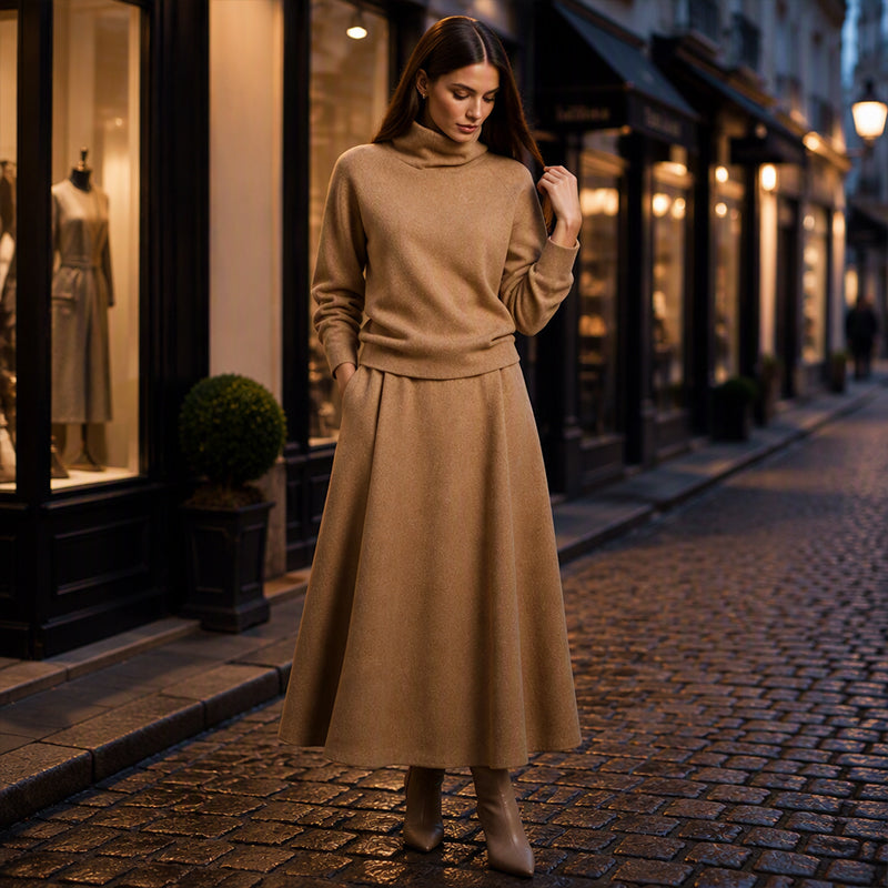 Polo Shirt And Maxi Skirt Set