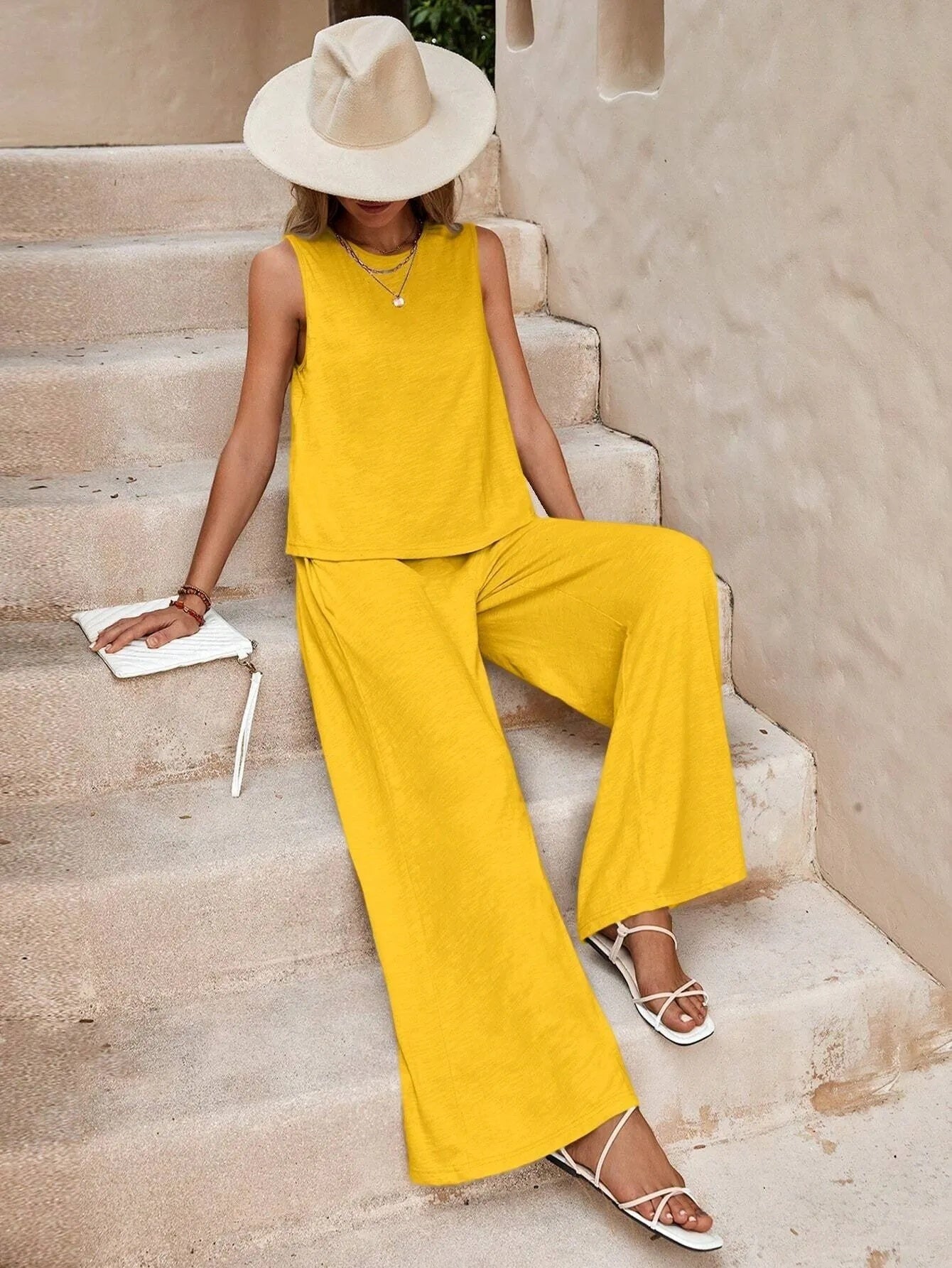 Women's Trendy, Versatile, Loose-Fit Cotton Crew-Neck Pullover Casual Set – Summer 2026 New Arrival