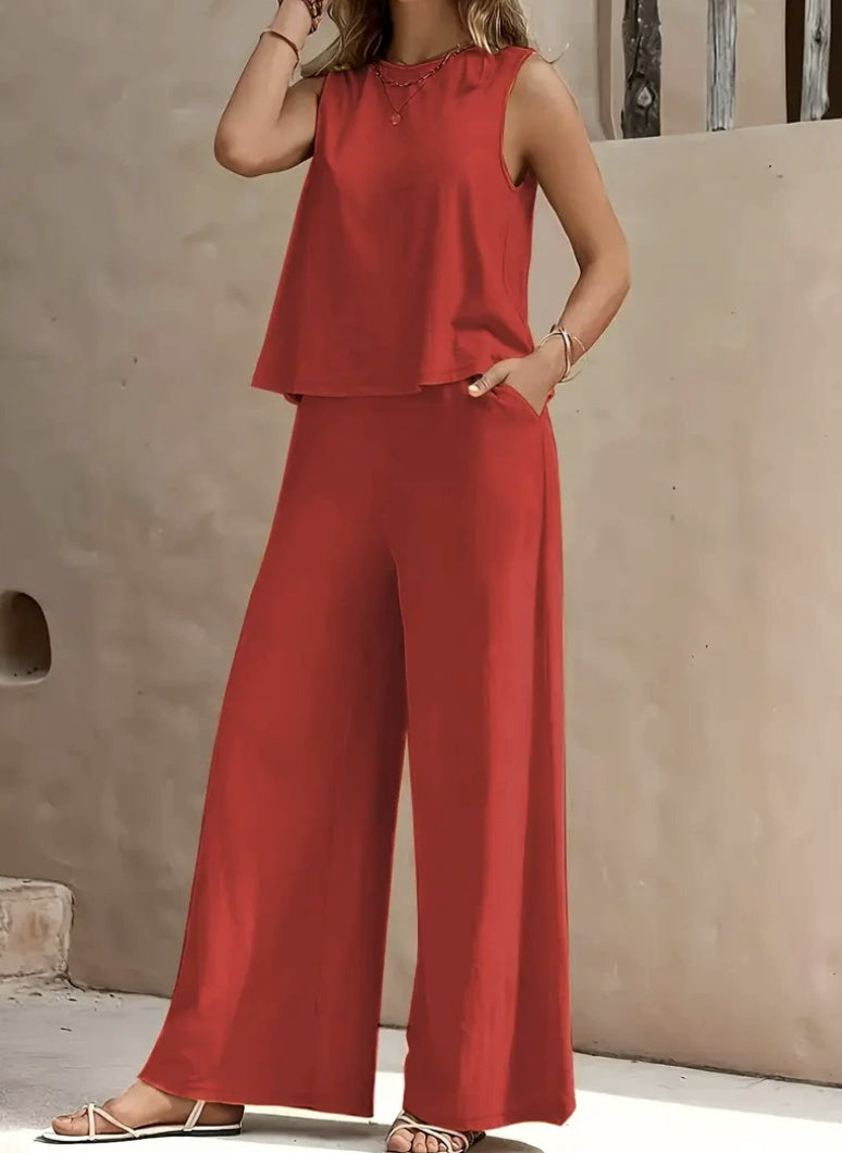 Women's Trendy, Versatile, Loose-Fit Cotton Crew-Neck Pullover Casual Set – Summer 2026 New Arrival