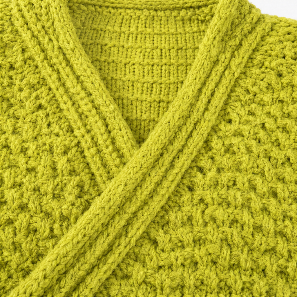 Chunky Knit Crossover V-Neck Sweater