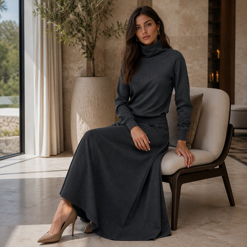 Polo Shirt And Maxi Skirt Set