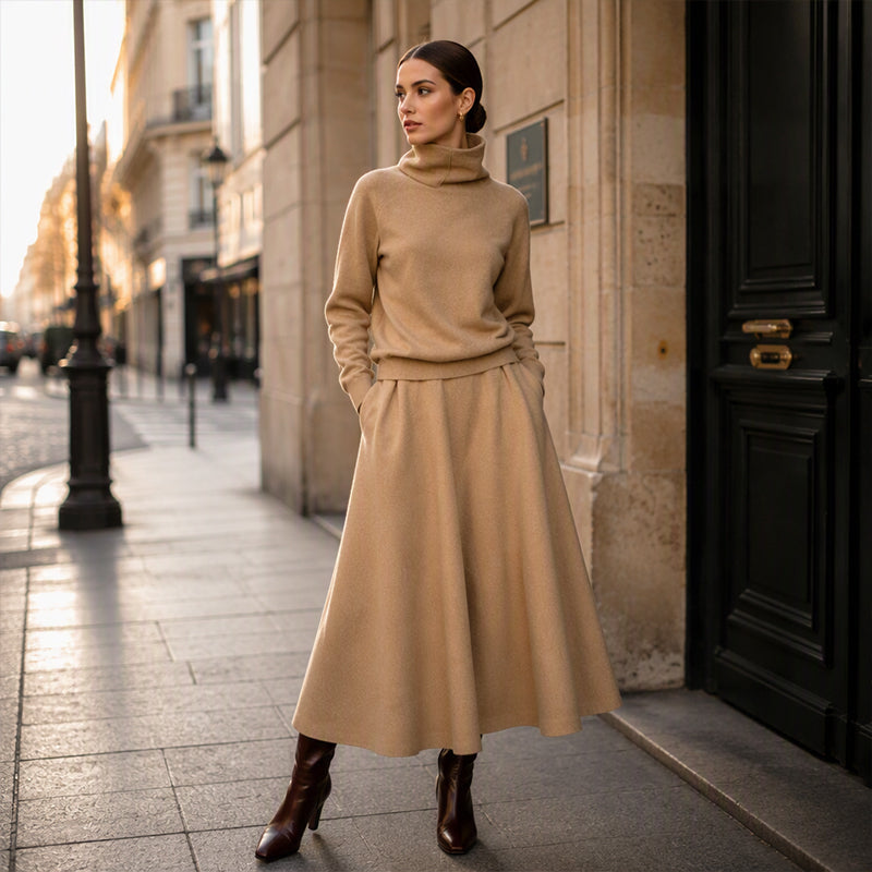 Polo Shirt And Maxi Skirt Set