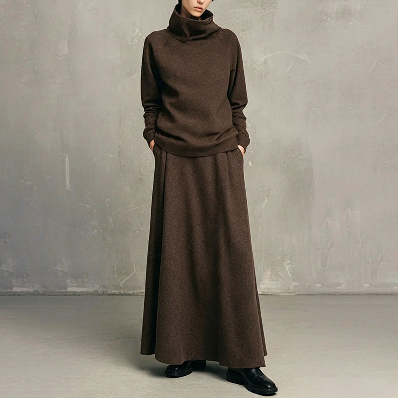 Polo Shirt And Maxi Skirt Set
