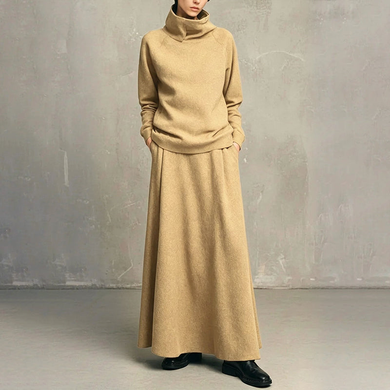 Polo Shirt And Maxi Skirt Set