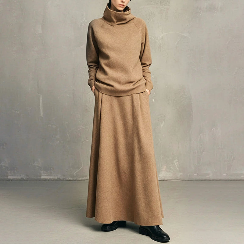 Polo Shirt And Maxi Skirt Set