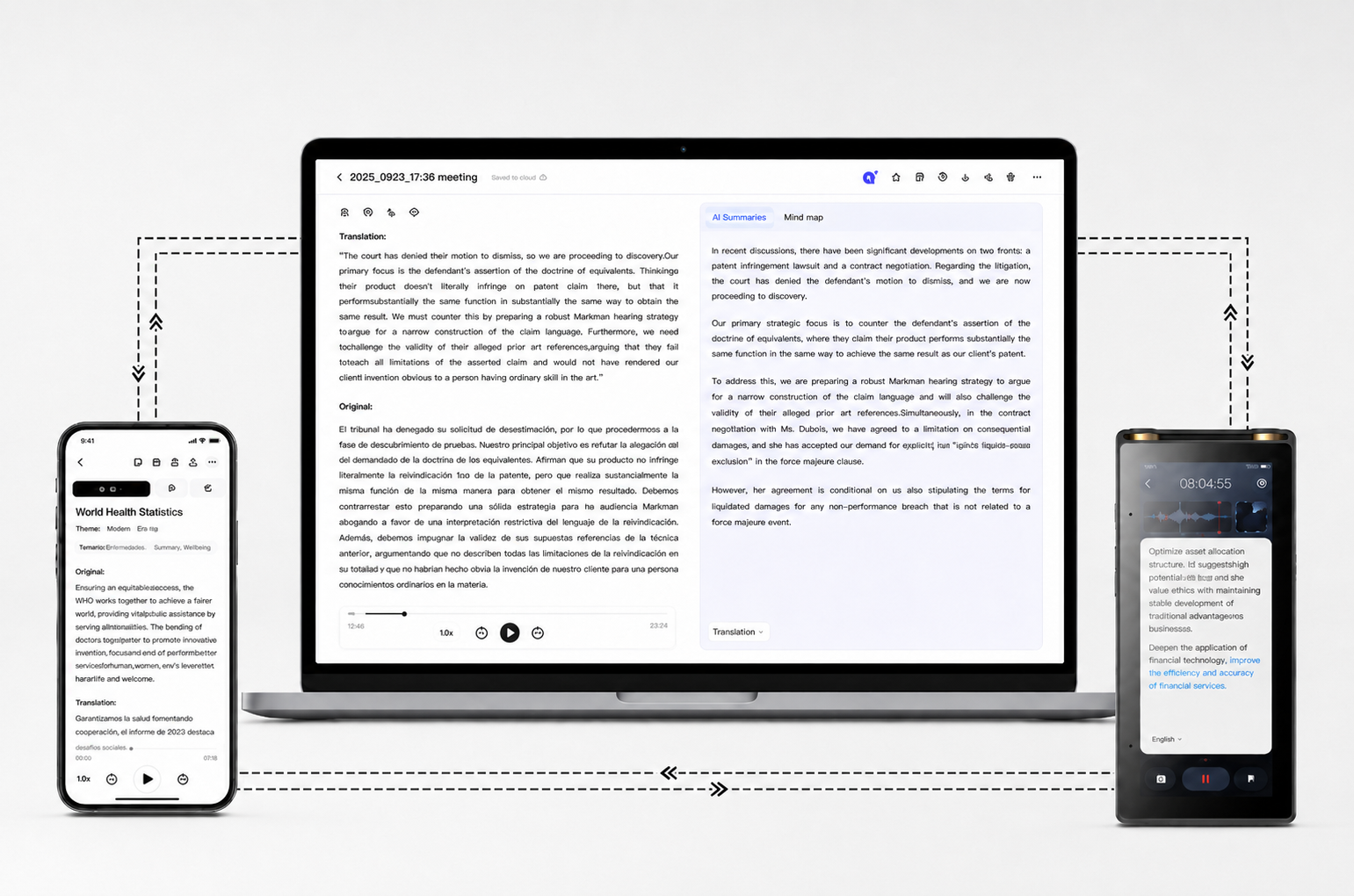 AI meeting recorder with cloud sync