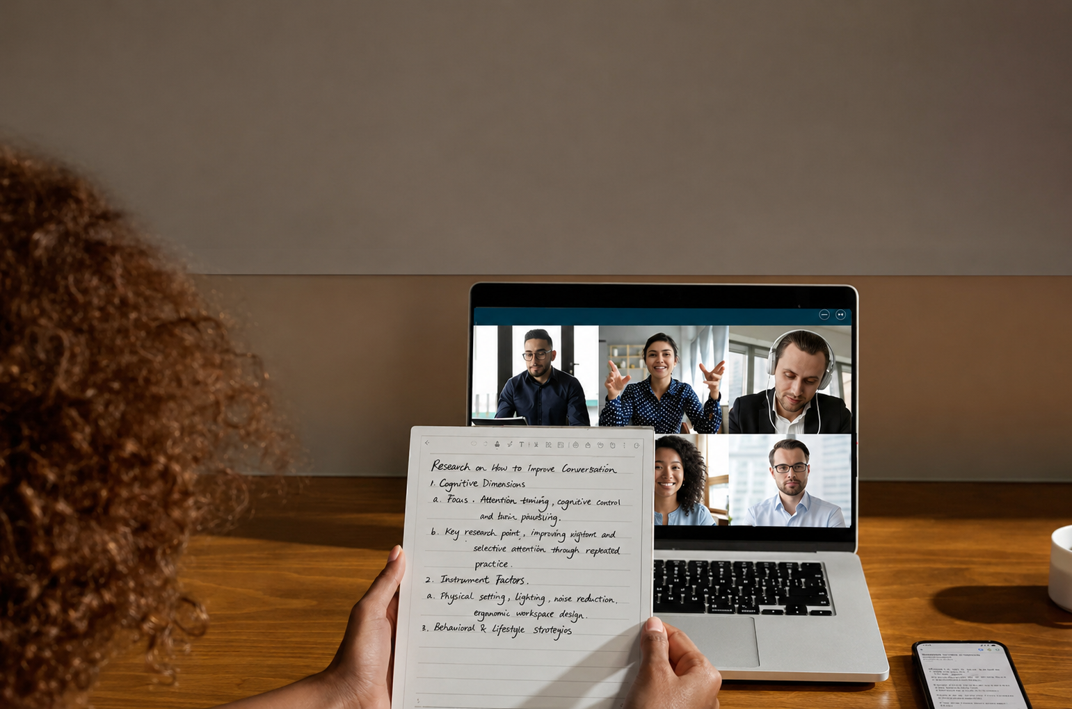 professionals in a corporate meeting using the AI recorder S6