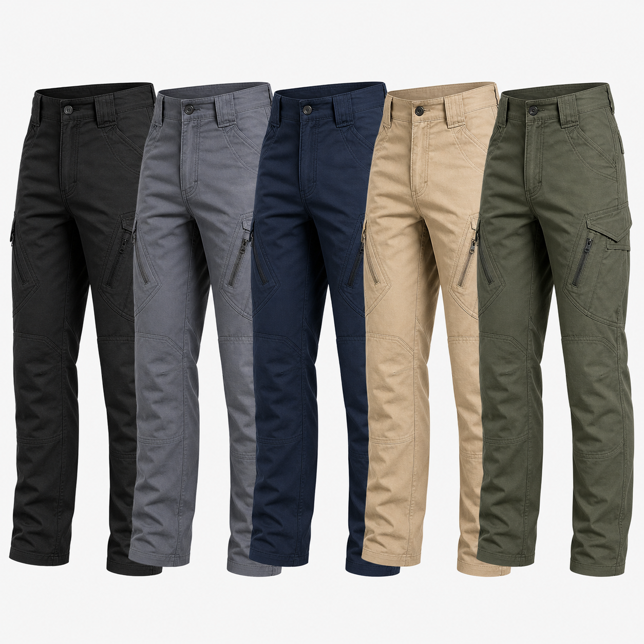 Available colors for men's tactical cargo pants