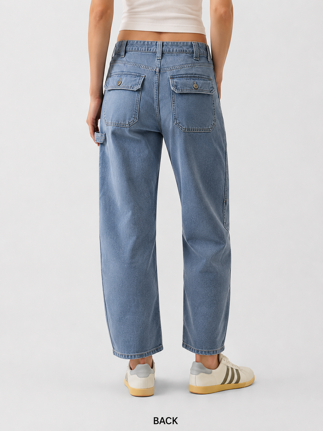 Women's relaxed carpenter jeans back fit view