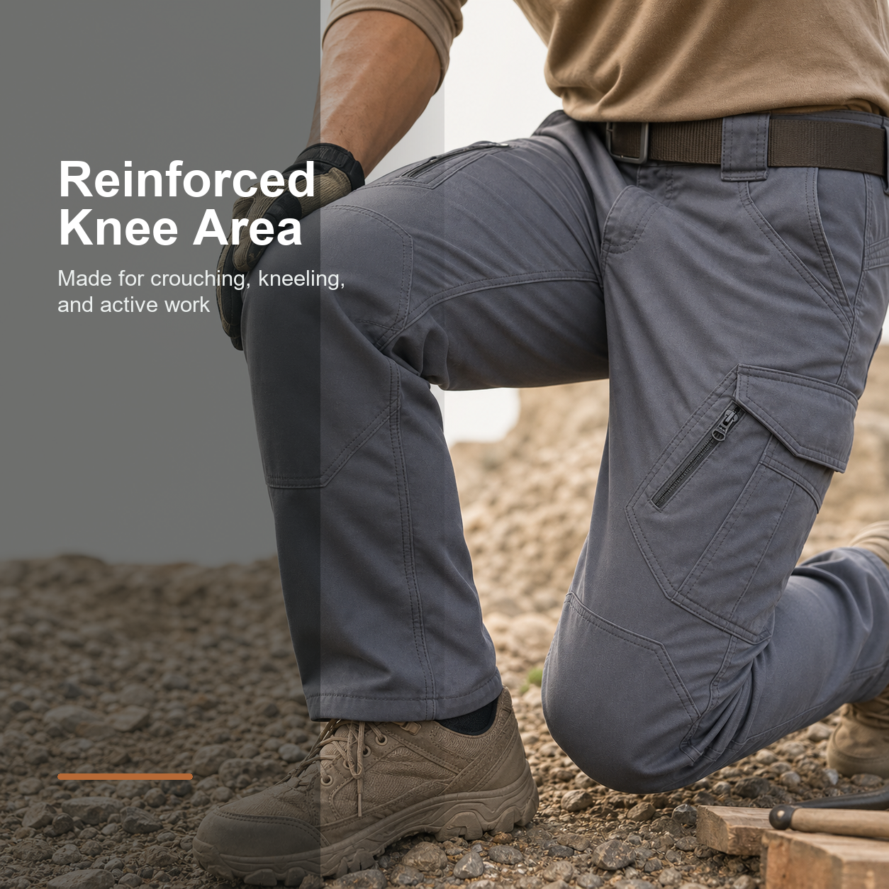 Reinforced knee area detail