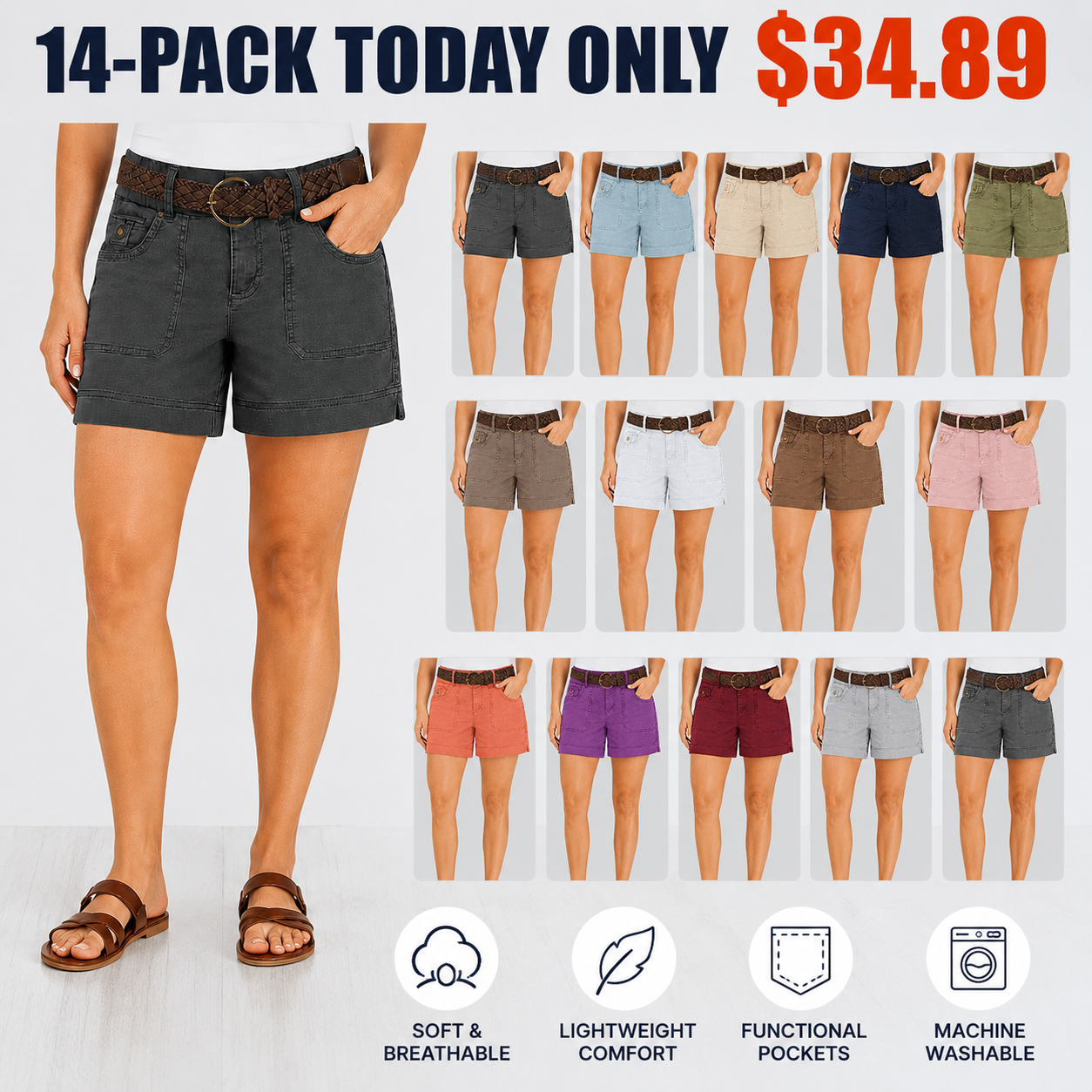 Casual Summer Shorts 8-Pack - detail image 2