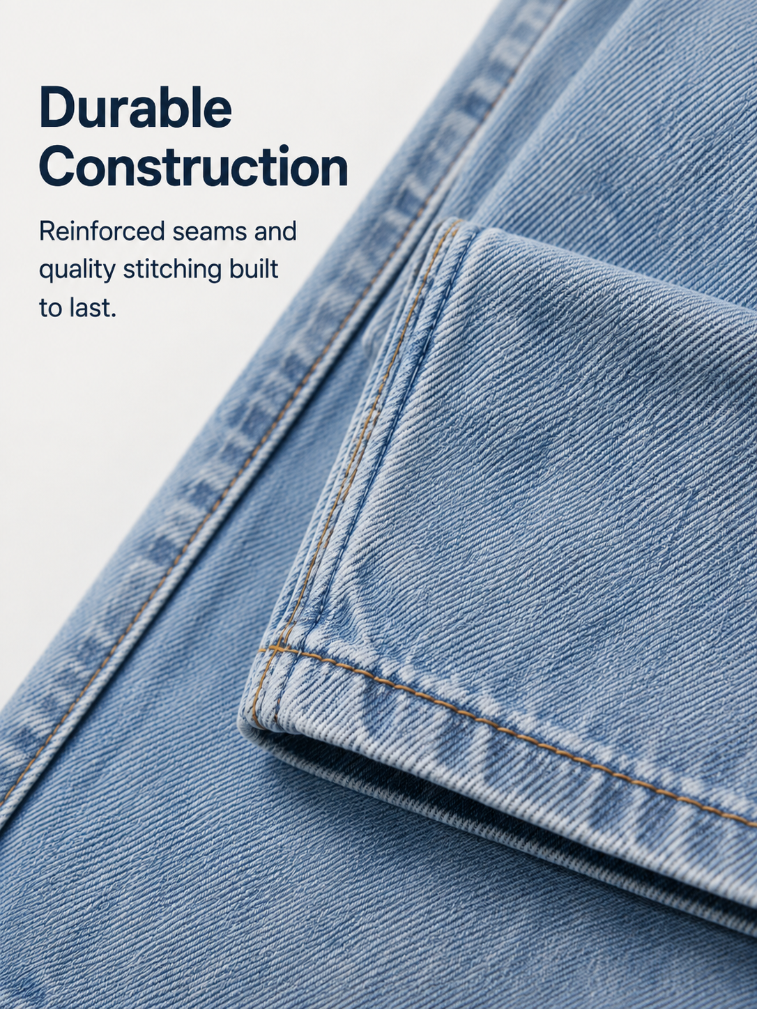Durable denim construction detail
