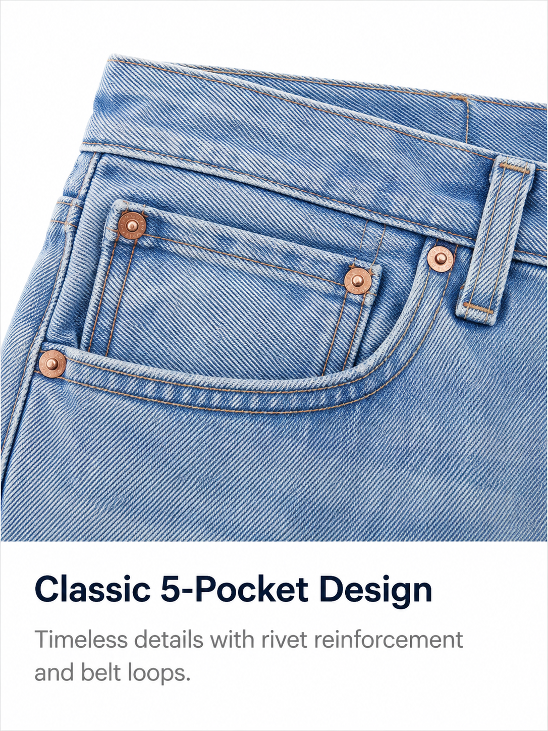 Classic five pocket detail
