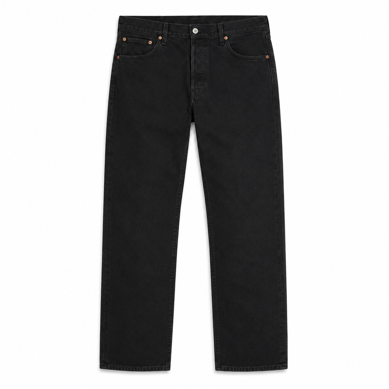 Black loose straight jeans