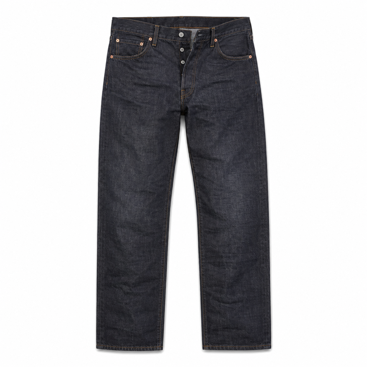 Indigo loose straight jeans