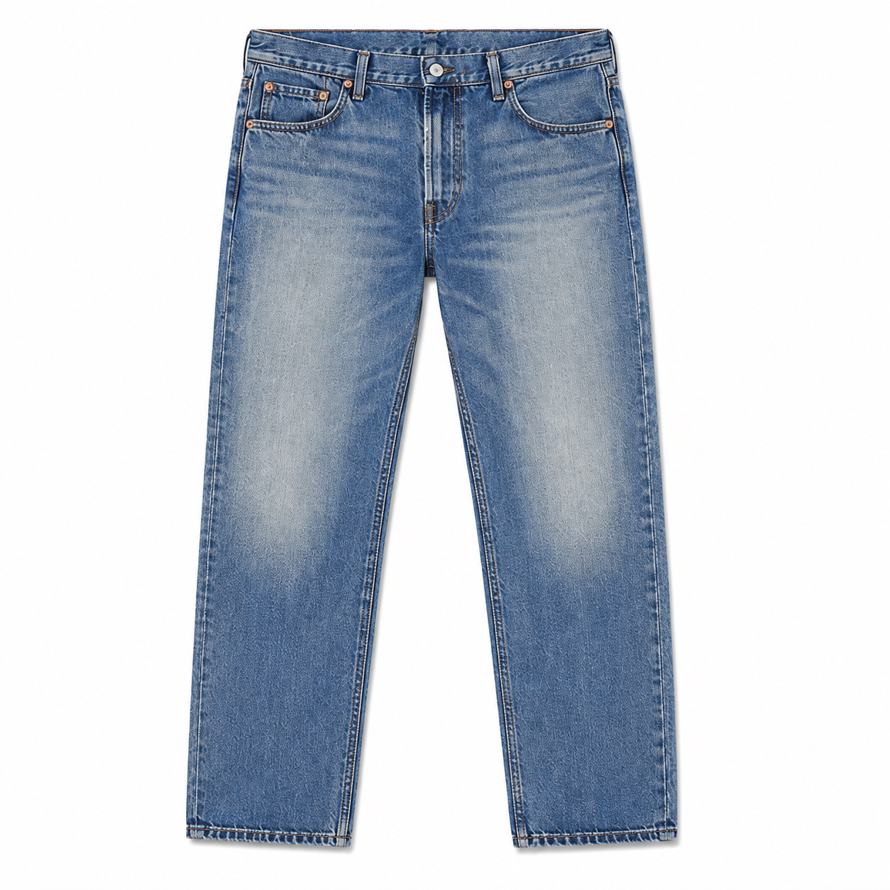 Medium blue loose straight jeans