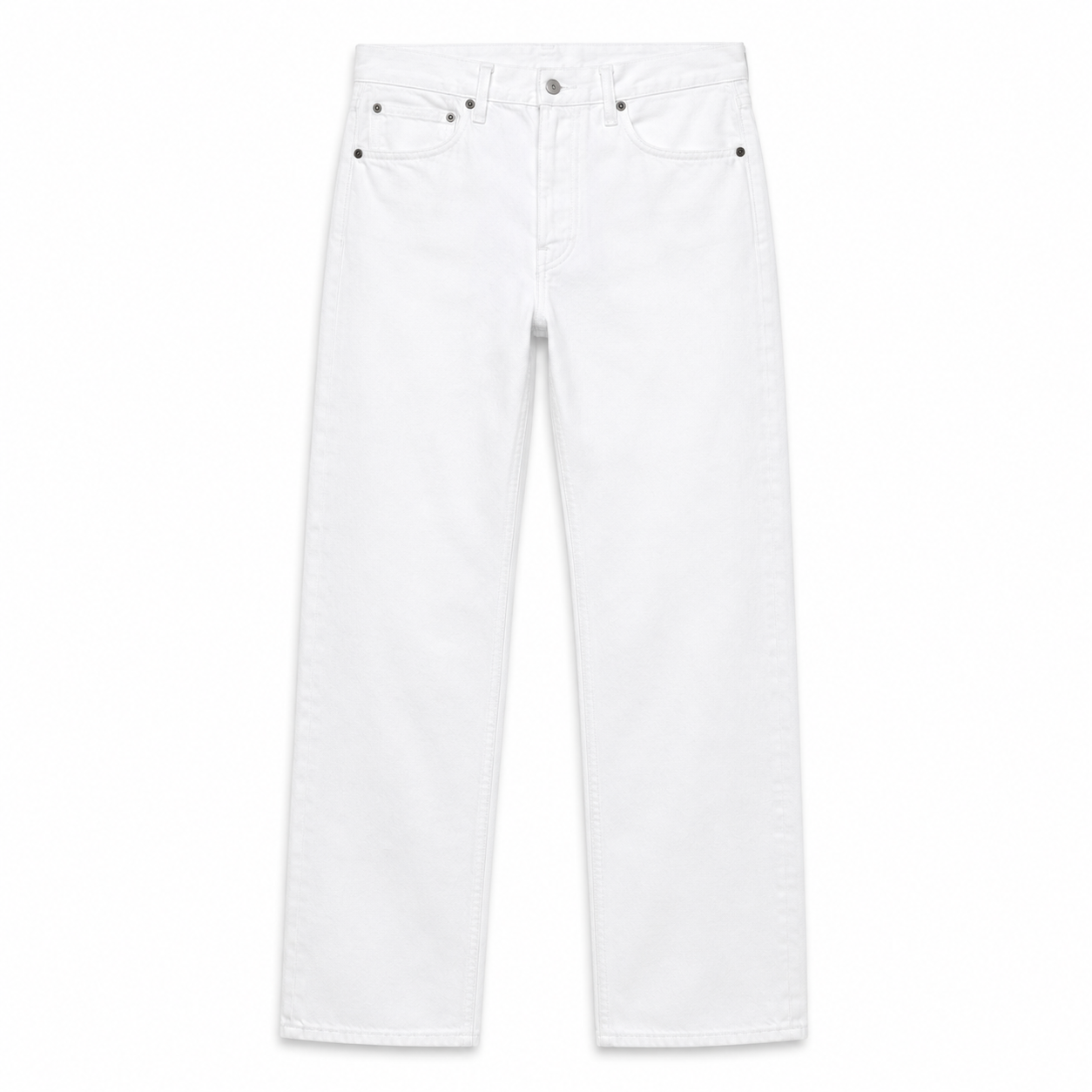 White loose straight jeans