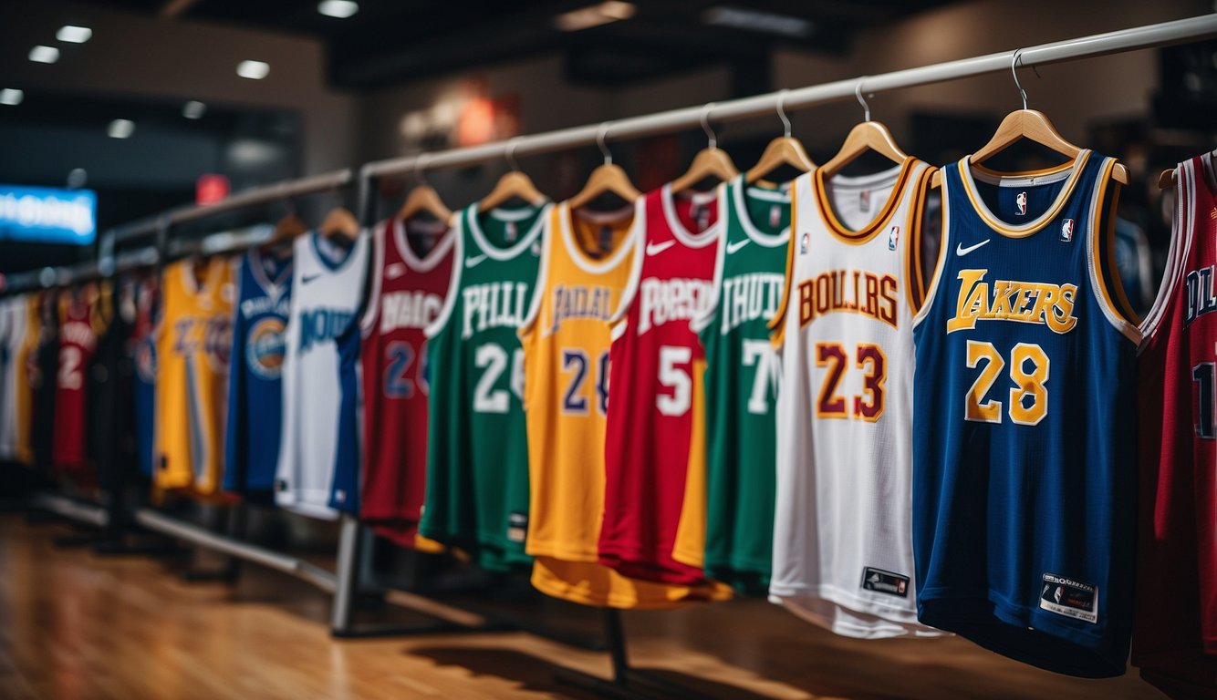 Best NBA Jerseys 2026-27 - colorful NBA jerseys on display rack