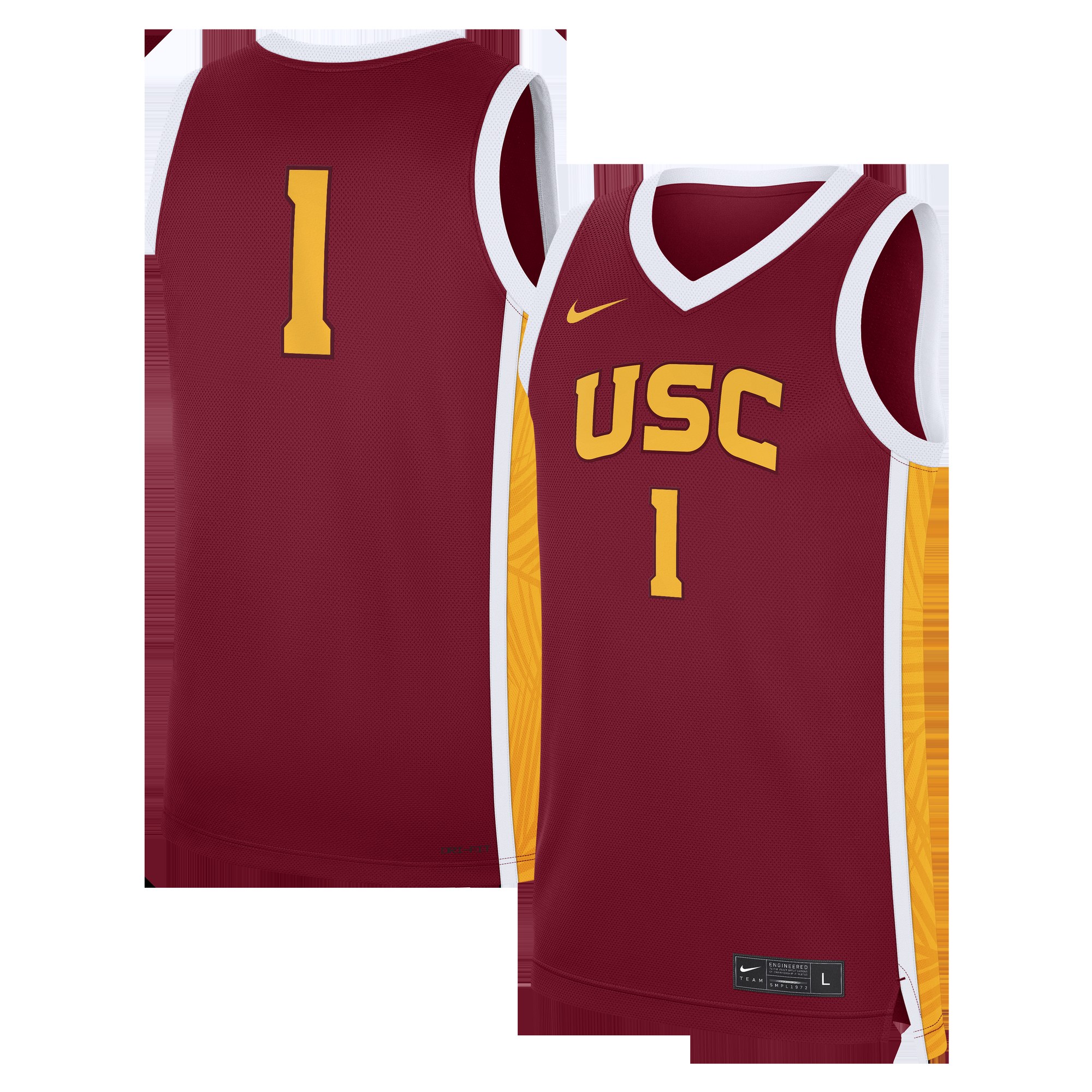 #1 USC Trojans Unisex Road Replica Basketball Jersey - Cardinal