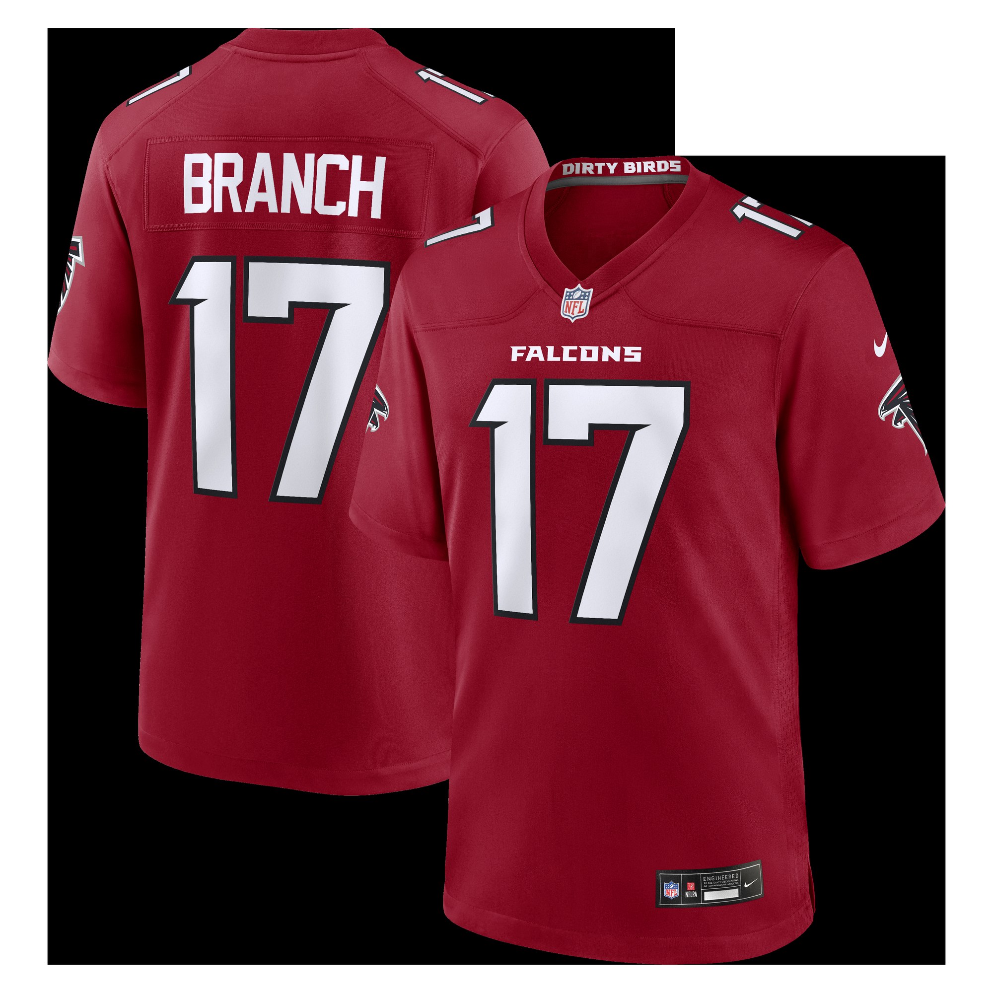 Zachariah Branch Atlanta Falcons Team Game Jersey - Red