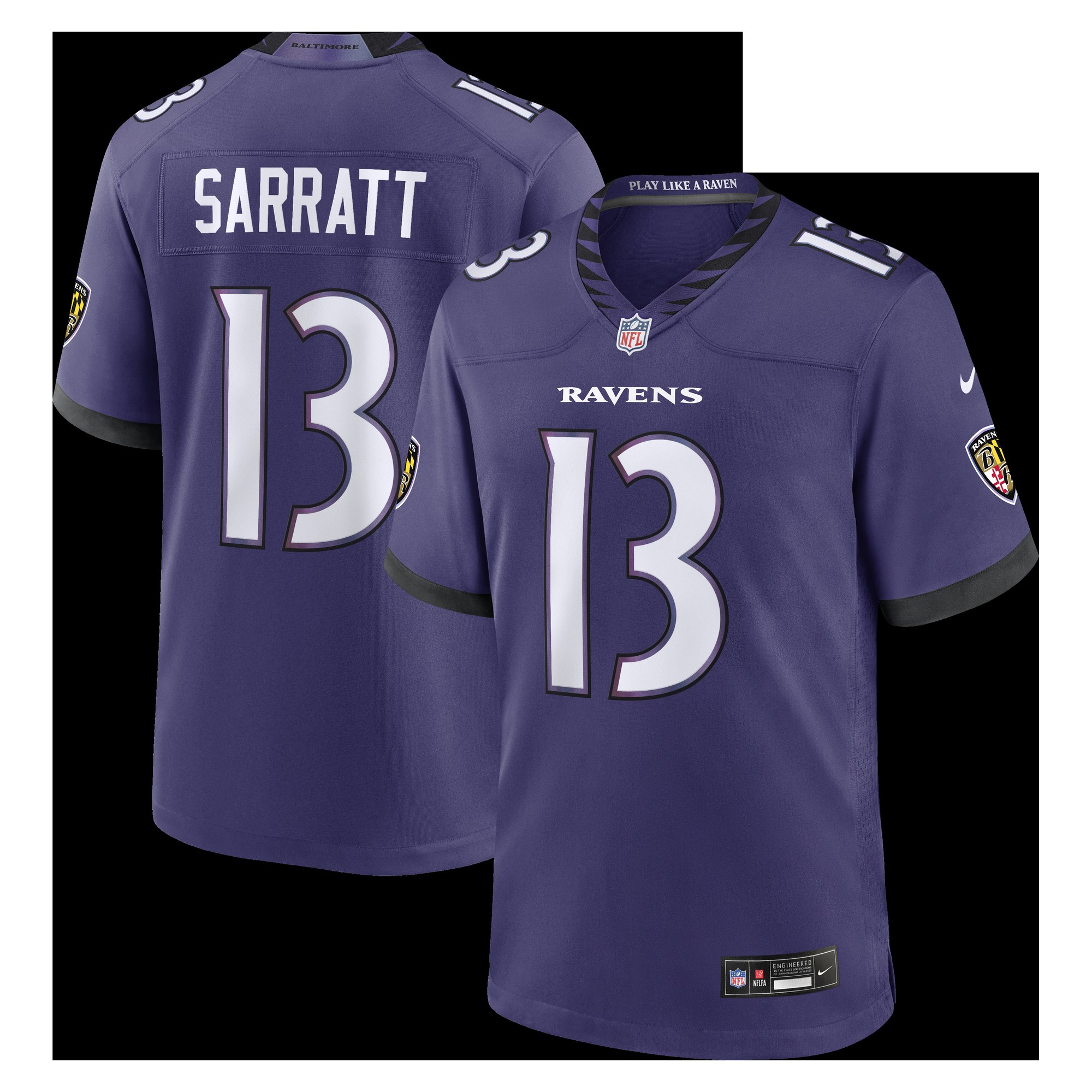 Elijah Sarratt Baltimore Ravens Team Game Jersey - Purple-Jersey Pro Hub