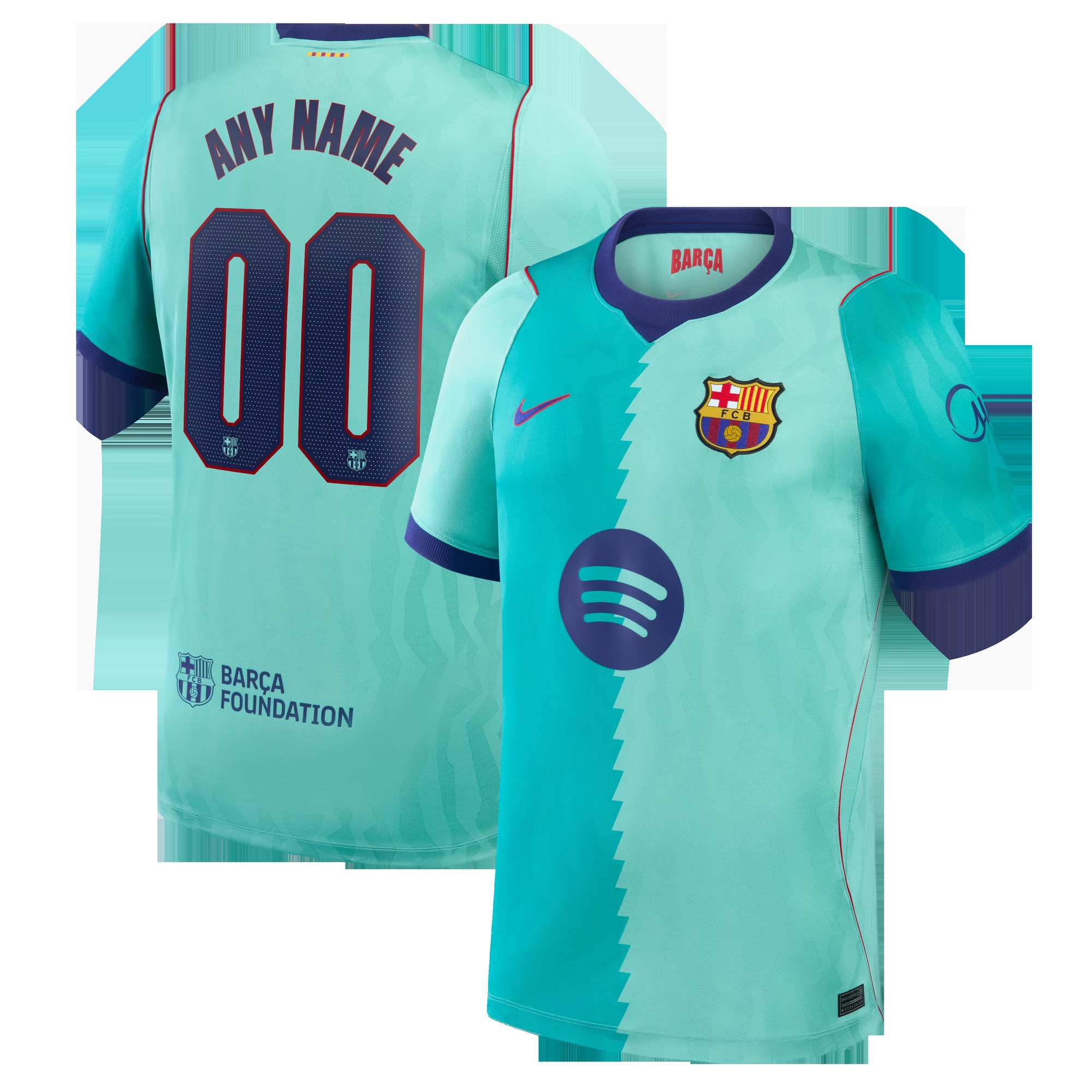 Barcelona Nike 2026/27 Third Stadium Replica Custom Jersey - Turquoise