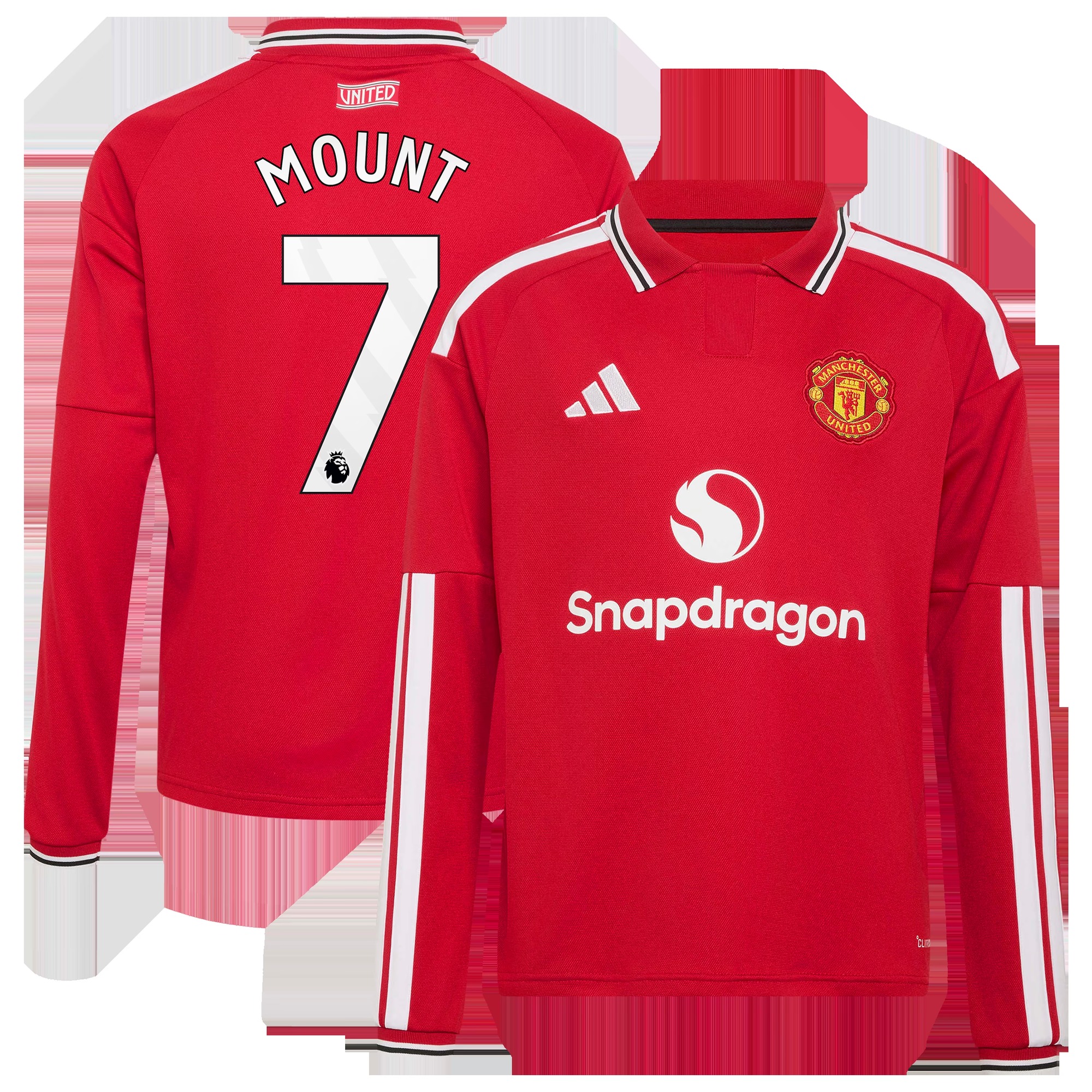 Mason Mount Manchester United Youth 2026/27 Home Replica Long Sleeve Jersey - Red