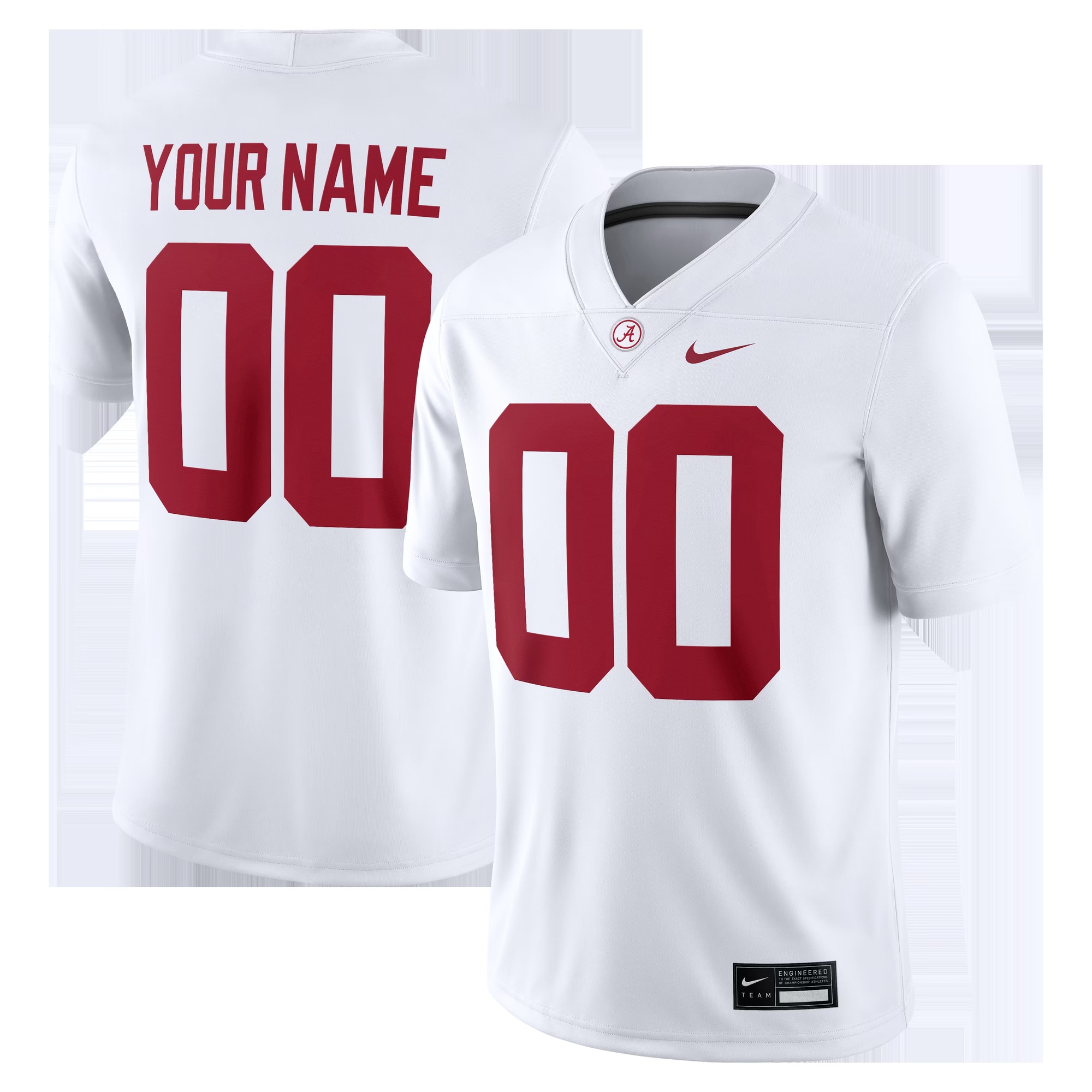 Alabama Crimson Tide Custom Game Jersey - White