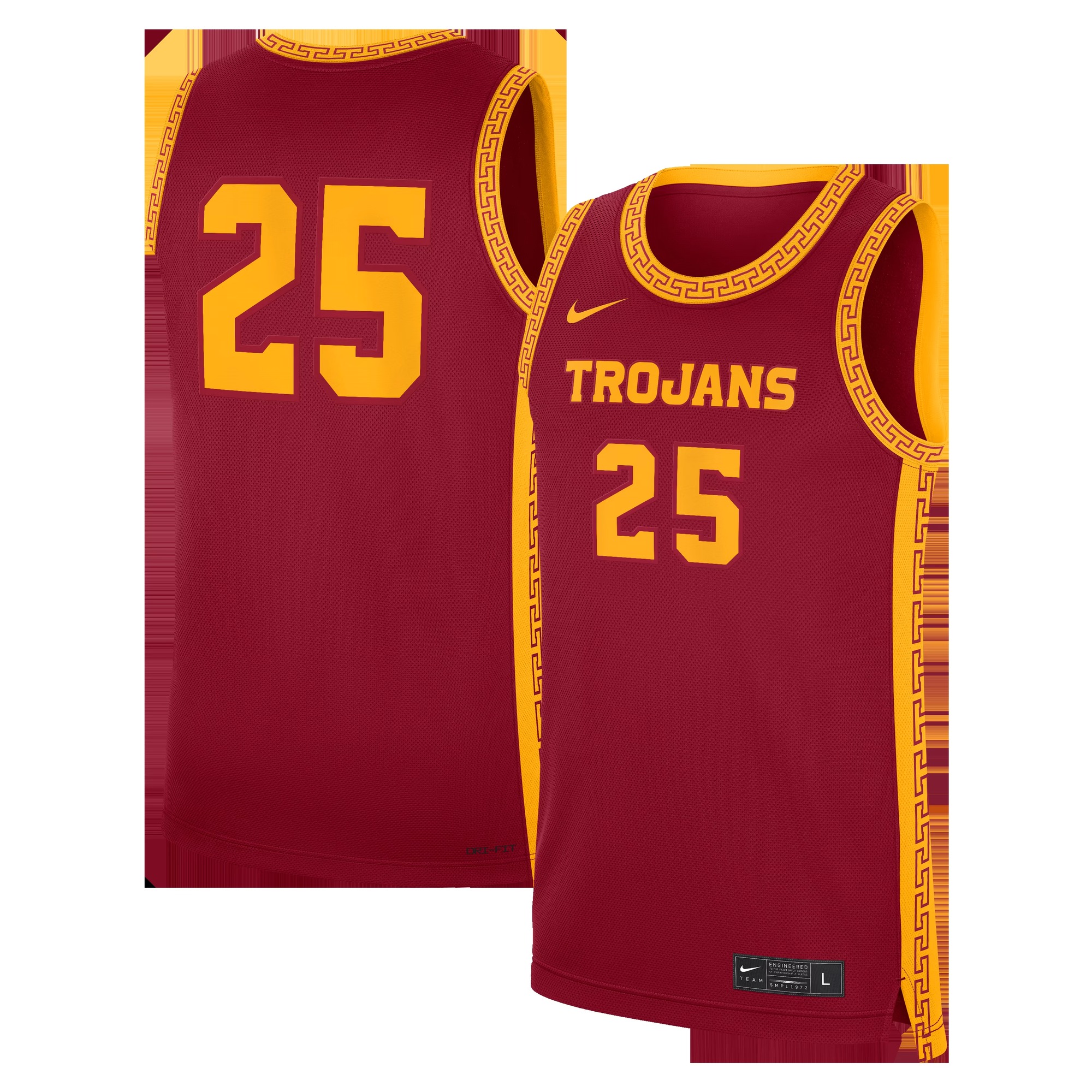 #25 USC Trojans Road Replica Basketball Jersey - Cardinal