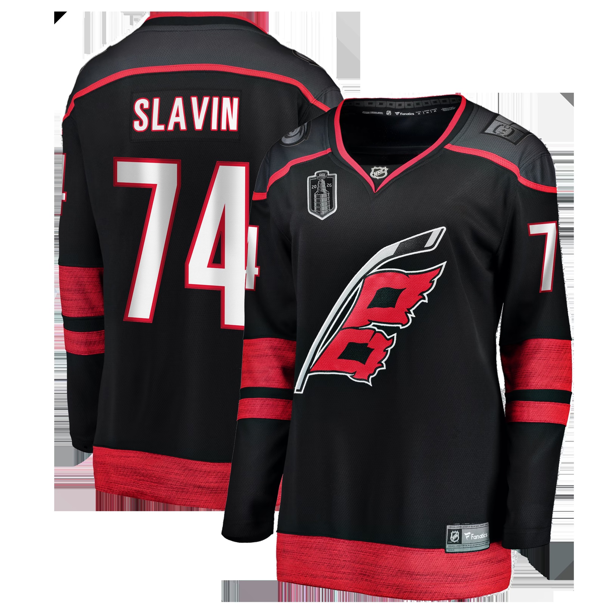 Jaccob Slavin Carolina Hurricanes Women's 2026 Stanley Cup Final Home Breakaway Jersey - Black