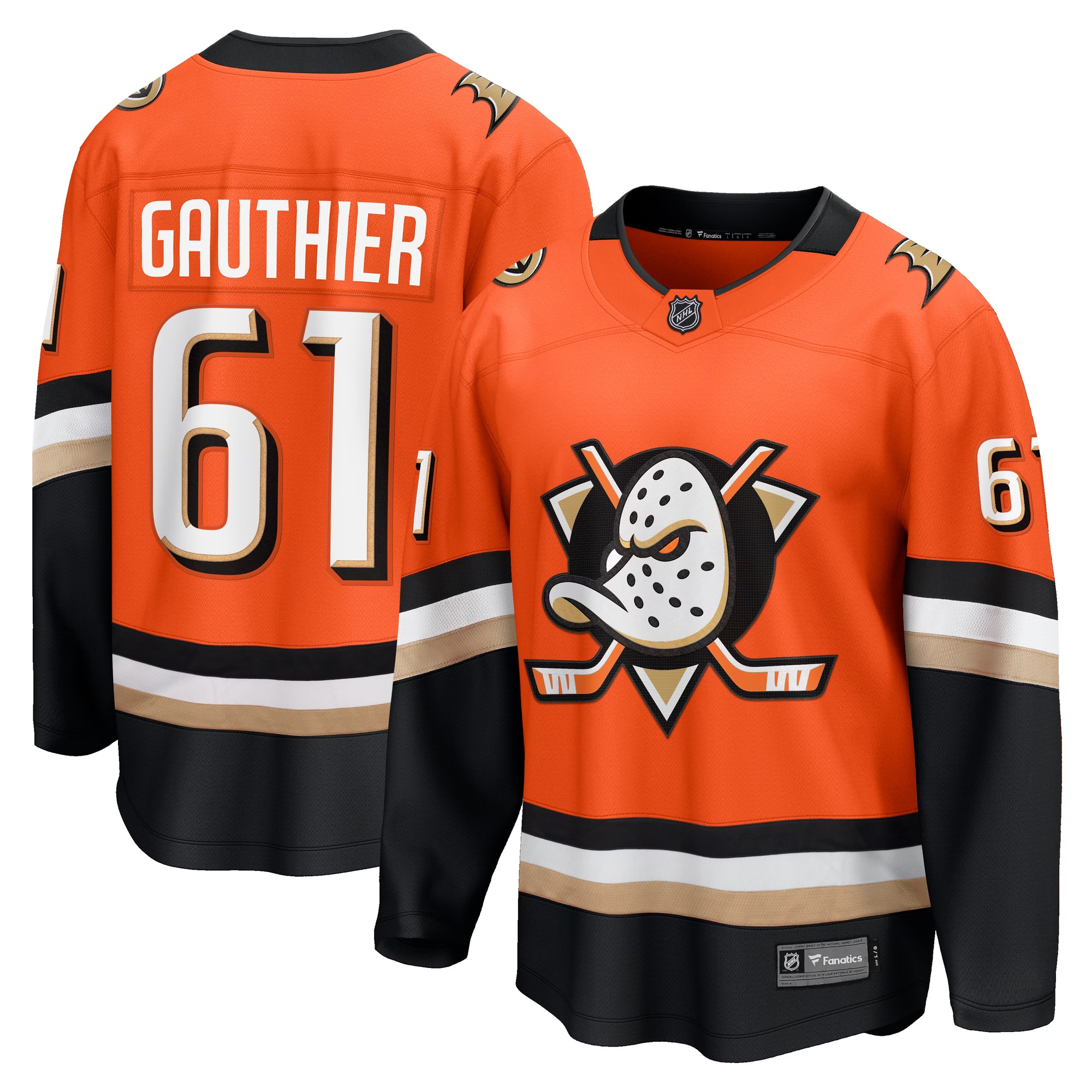 Cutter Gauthier Anaheim Ducks Home Breakaway Jersey - Orange