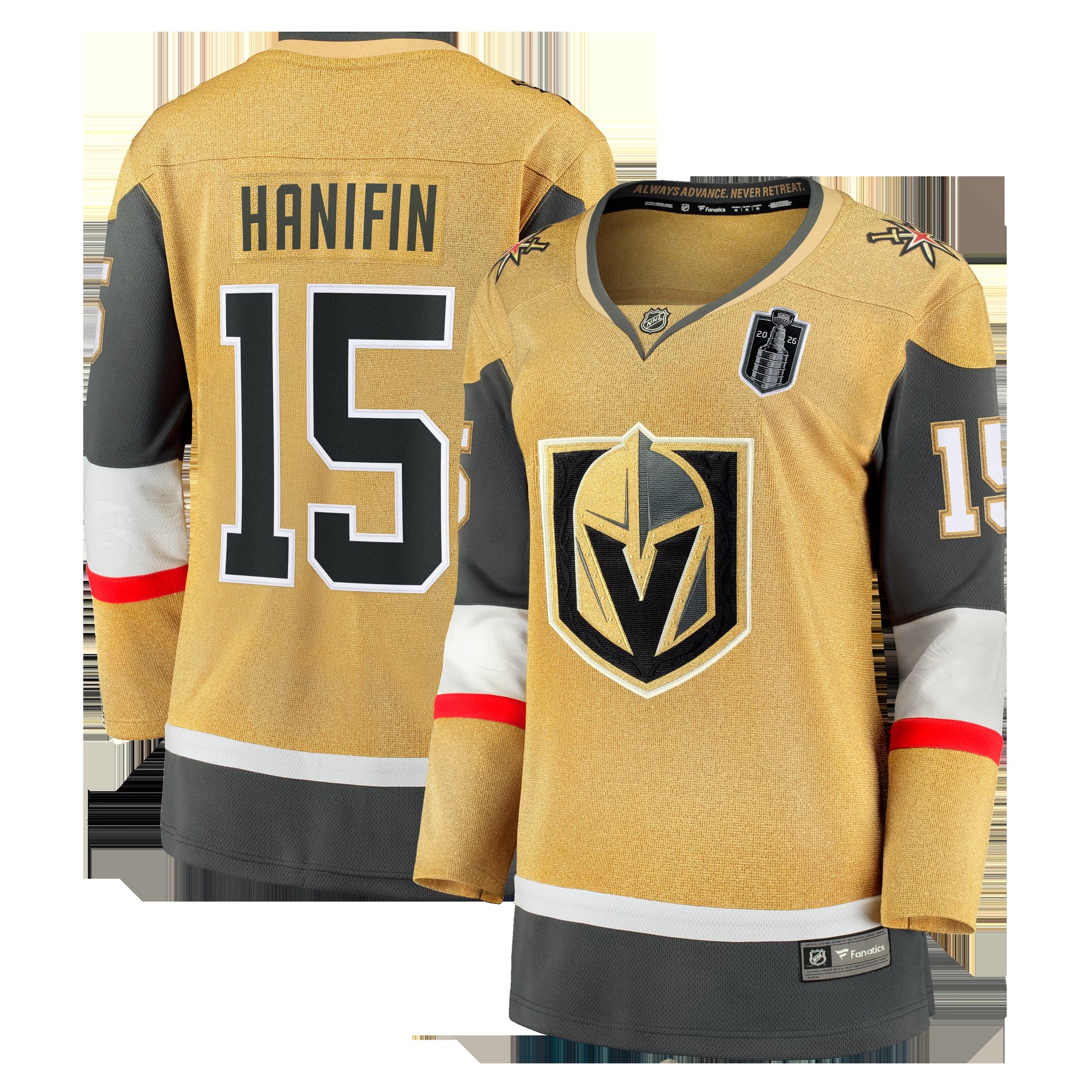 Noah Hanifin Vegas Golden Knights Women's 2026 Stanley Cup Final Breakaway Jersey - Gold