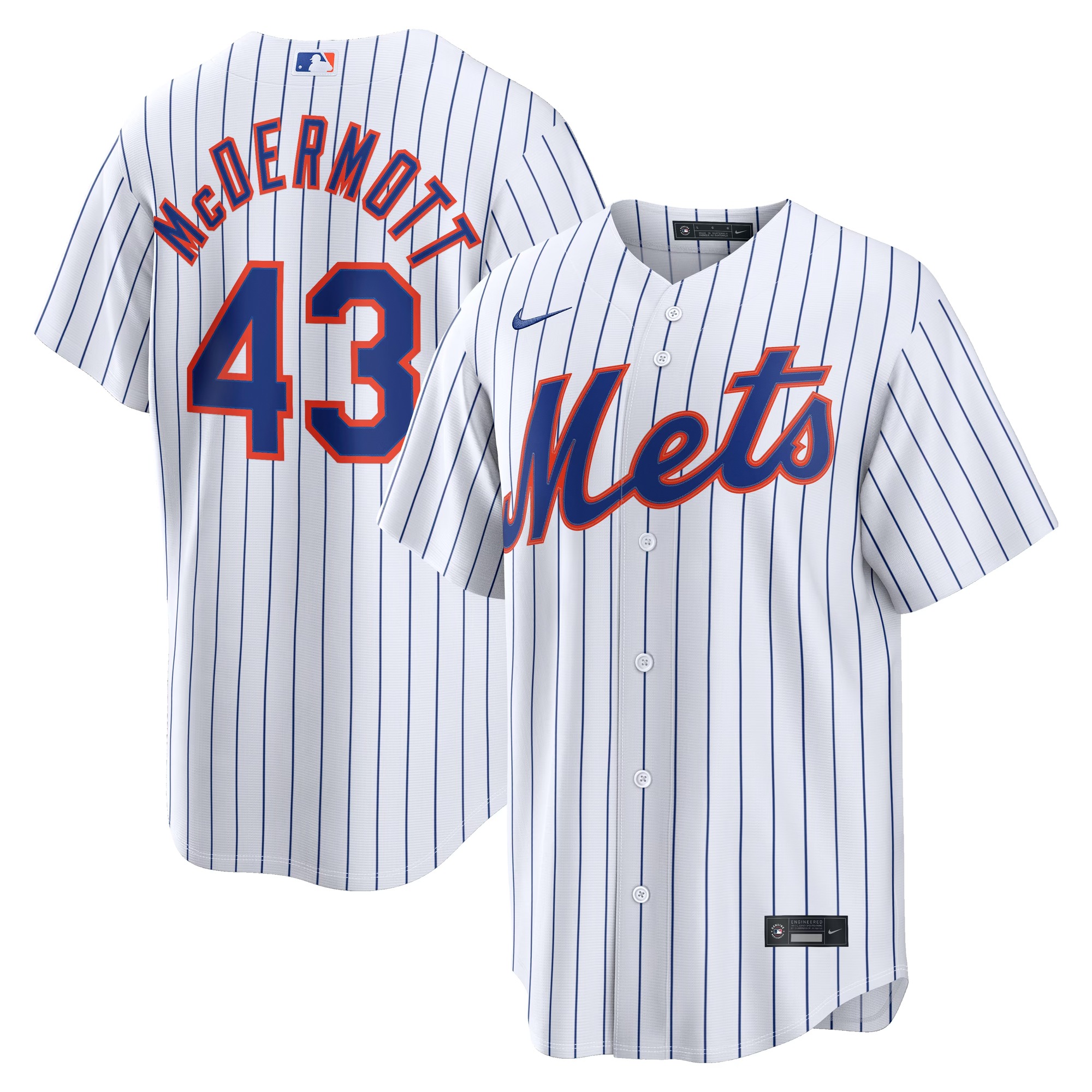 Chayce McDermott New York Mets Home Replica Jersey - White