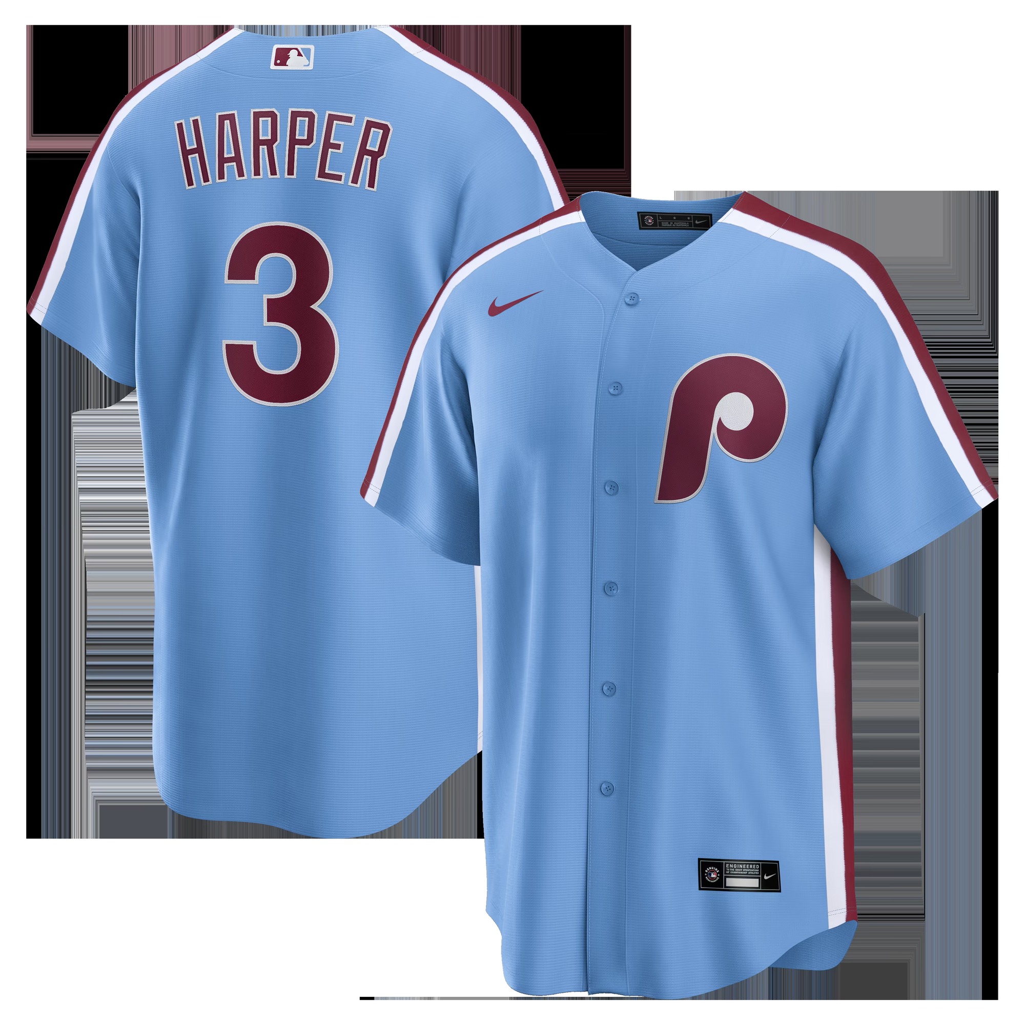Bryce Harper Philadelphia Phillies Alternate Replica Jersey - Light Blue-Jersey Pro Hub