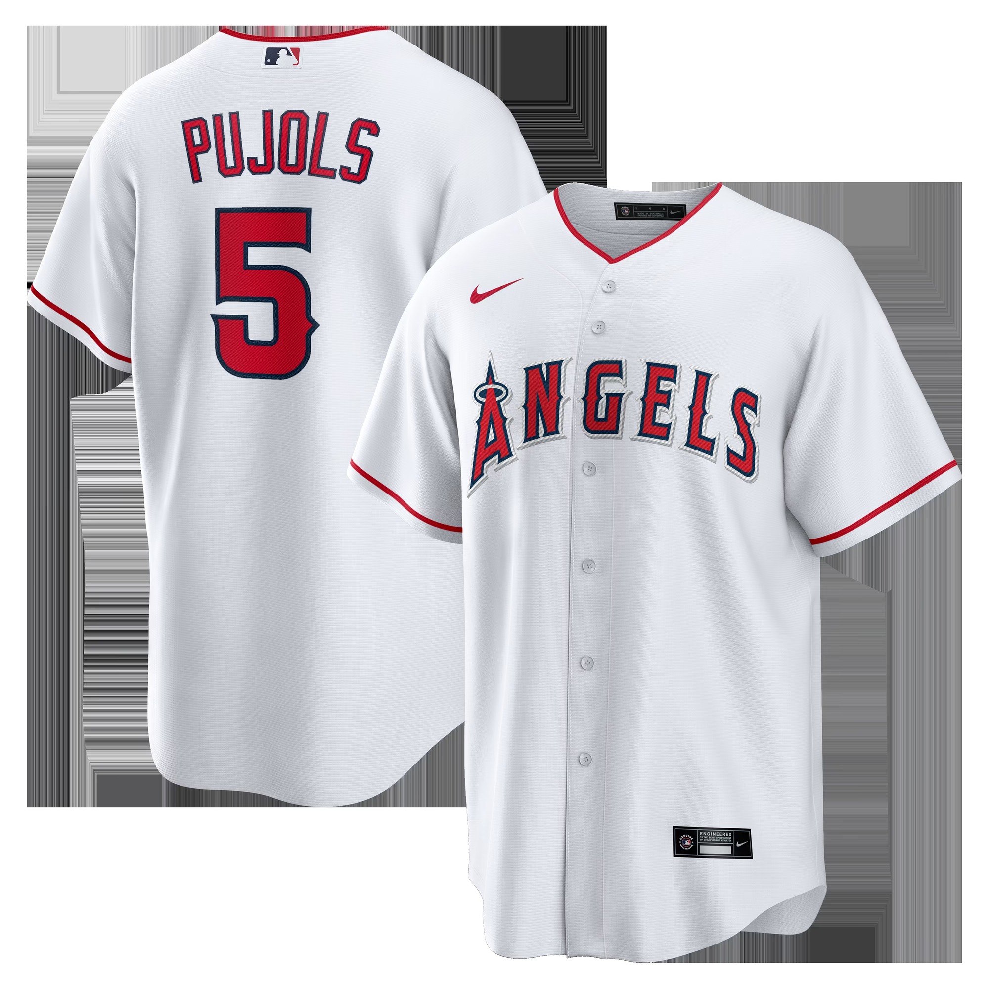 Albert Pujols Los Angeles Angels Home Retired Player Replica Jersey - White