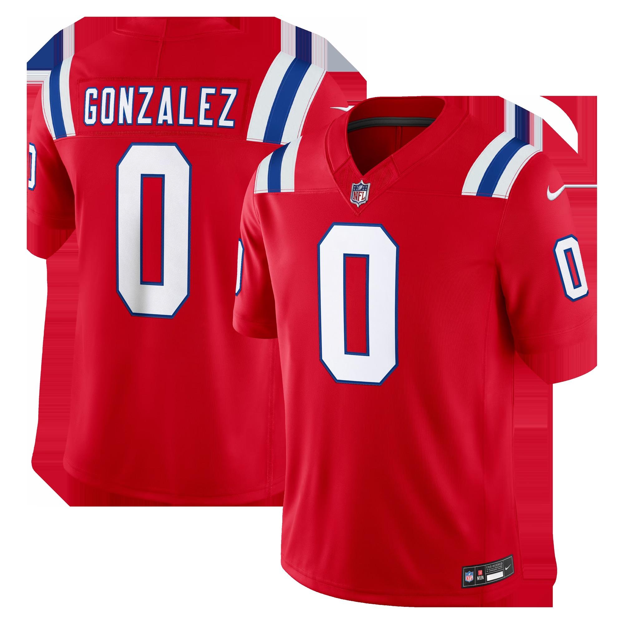 Christian Gonzalez New England Patriots Alternate Vapor F.U.S.E. Stitched Limited Jersey - Red-Jersey Pro Hub