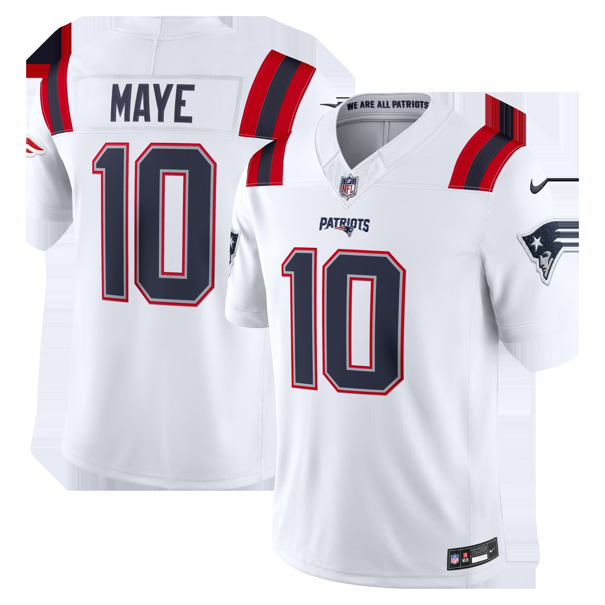 Drake Maye New England Patriots Vapor F.U.S.E. Stitched Limited Jersey - White-Jersey Pro Hub